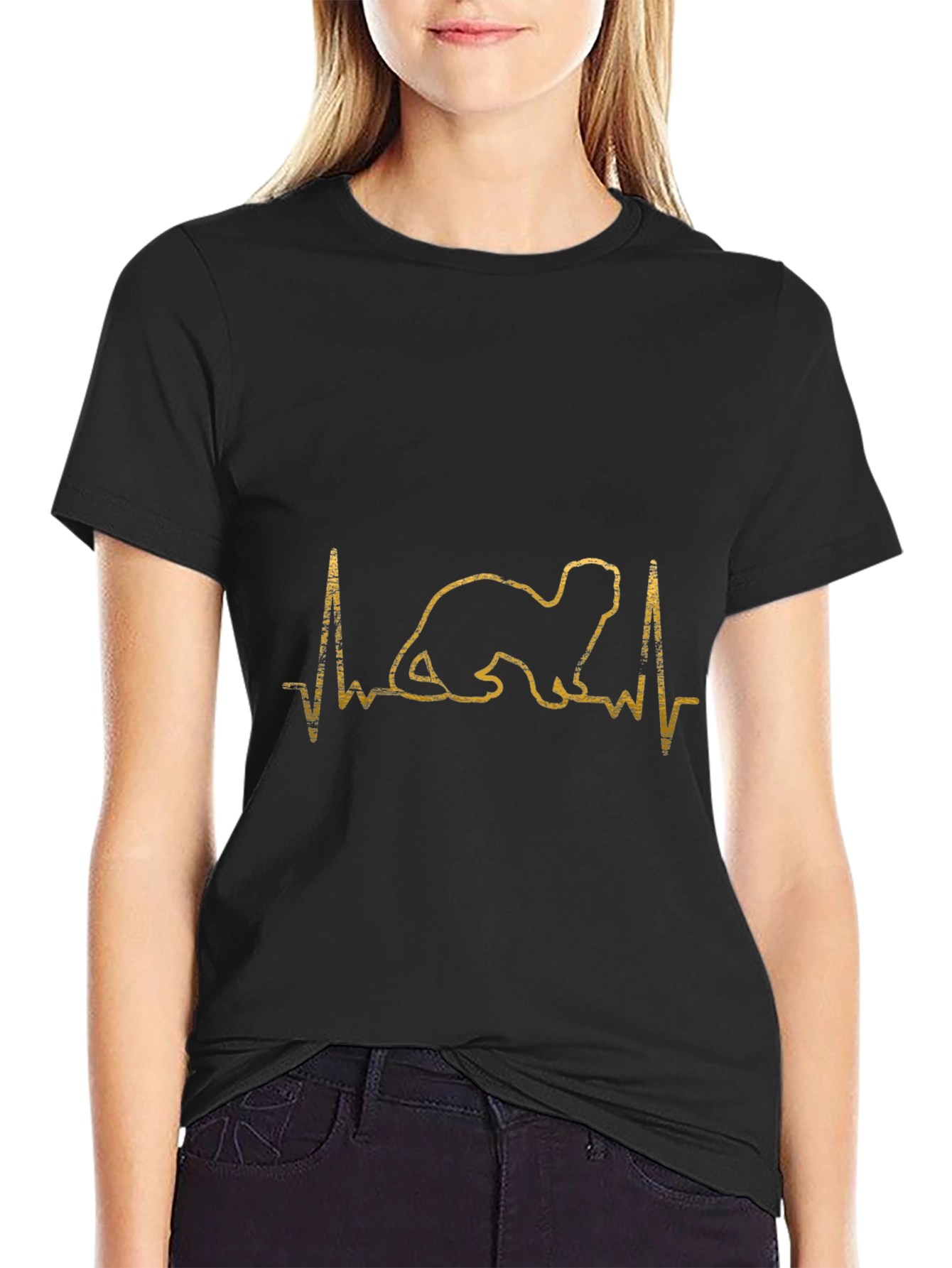 Ferret Heartbeat T-Shirt - Pet Lover Tee