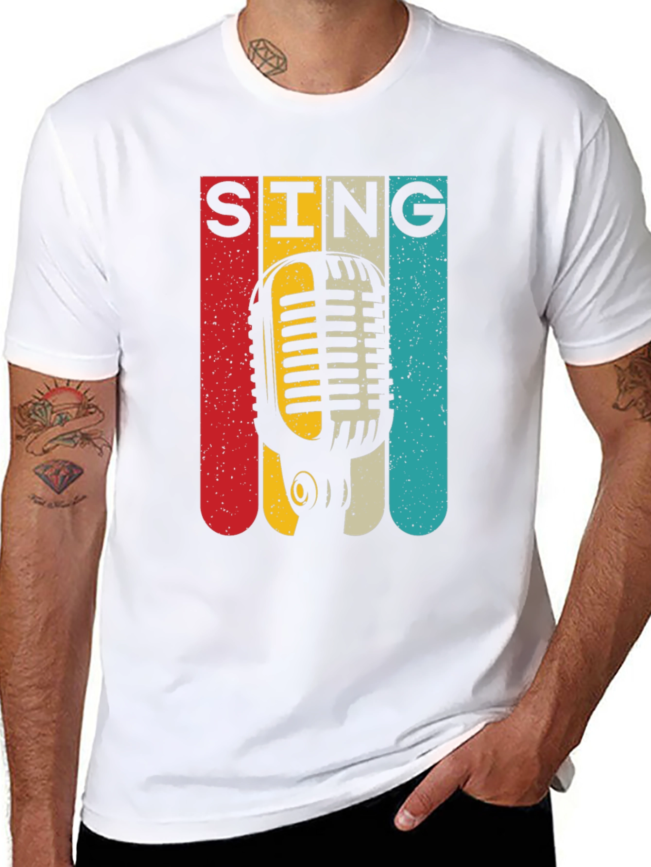 Retro Microphone SING Graphic Tee