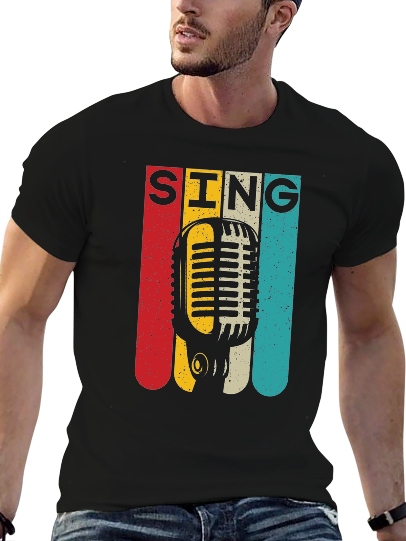 Retro Microphone SING Graphic Tee