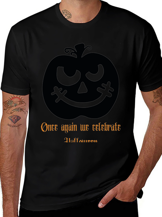 Halloween Pumpkin T-Shirt - Mens Black Tee
