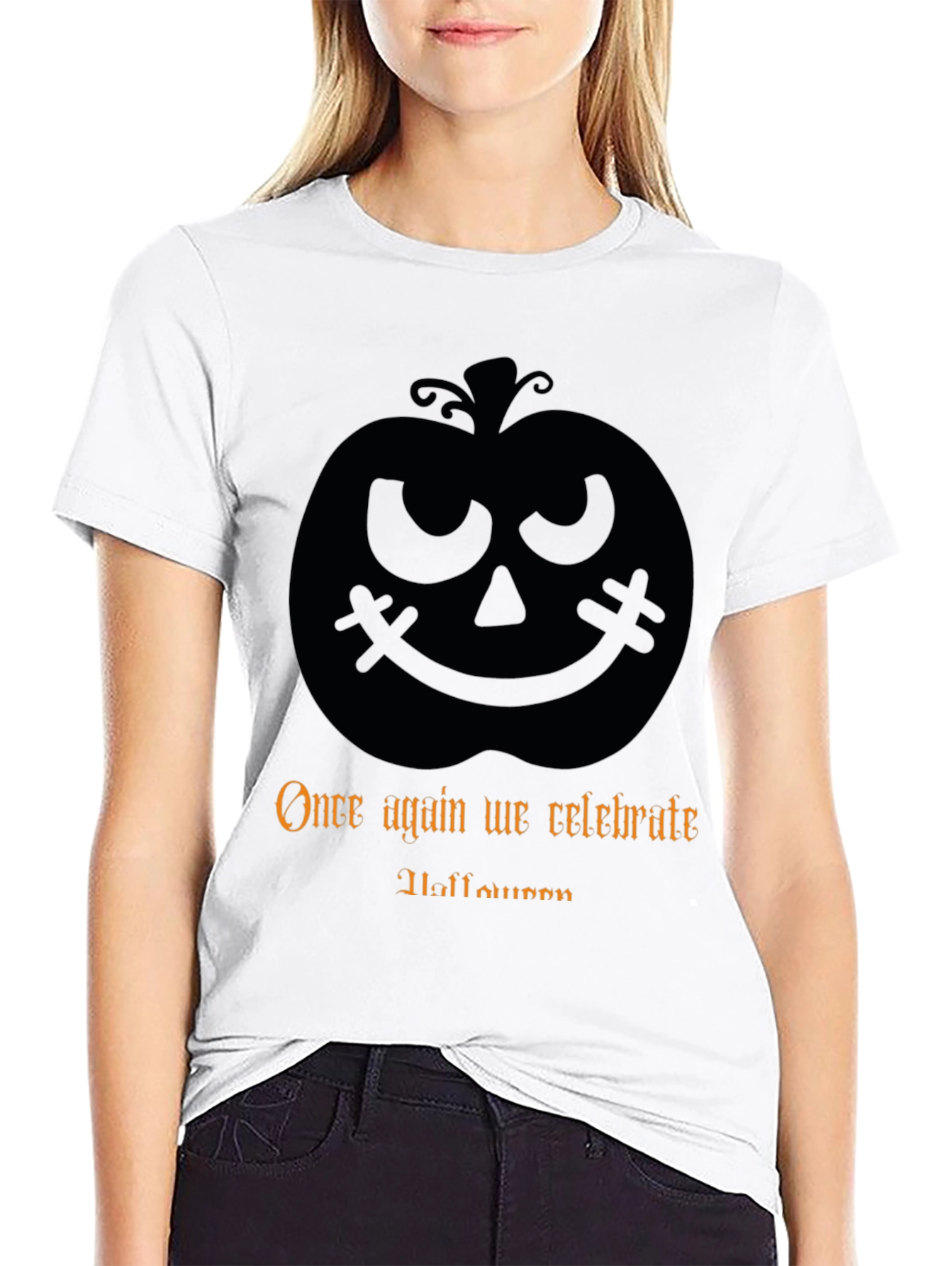 Halloween Pumpkin T-Shirt - Mens Black Tee