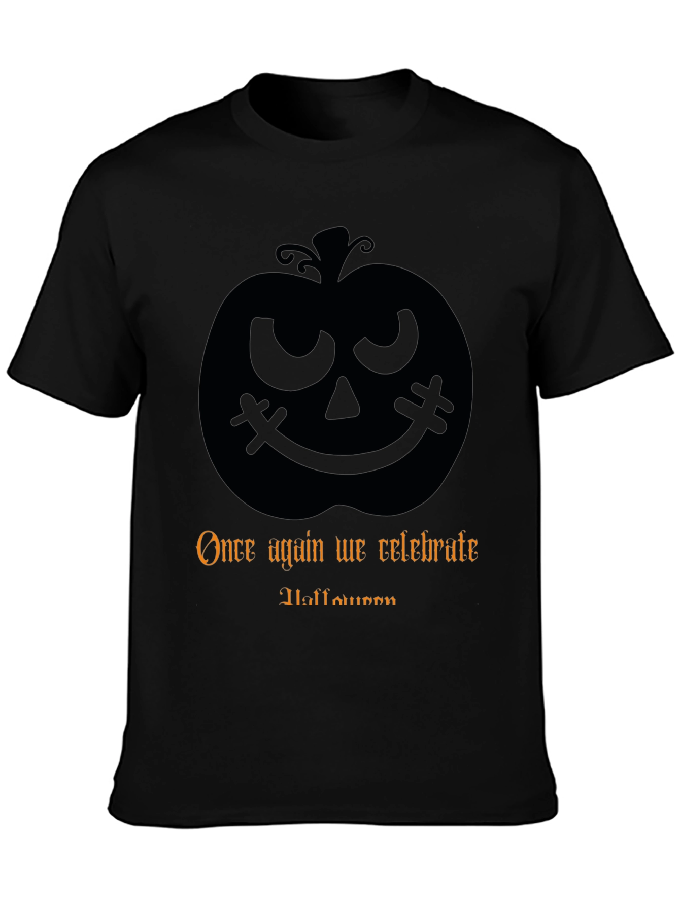 Halloween Pumpkin T-Shirt - Mens Black Tee
