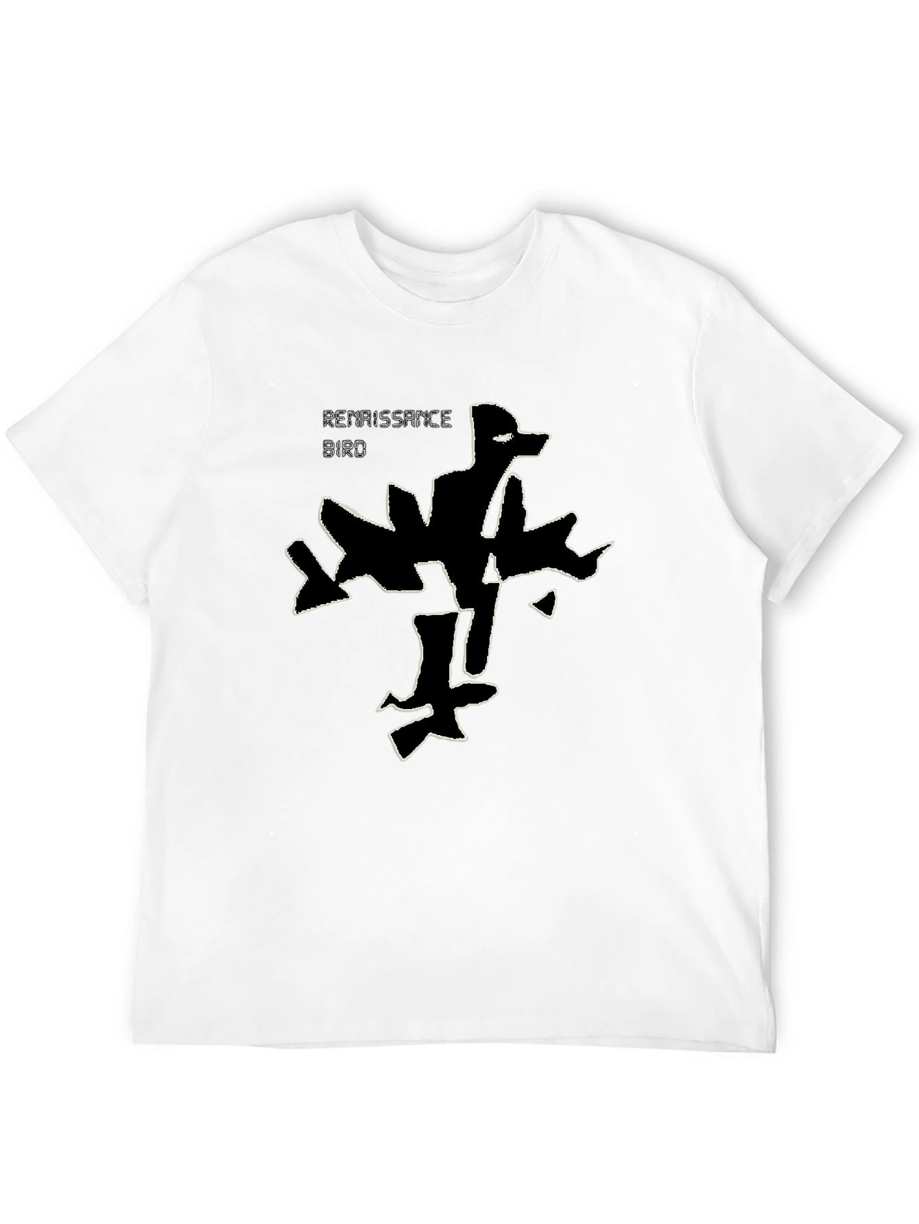 Renaissance Bird Graphic Tee - Black Cotton T-Shirt