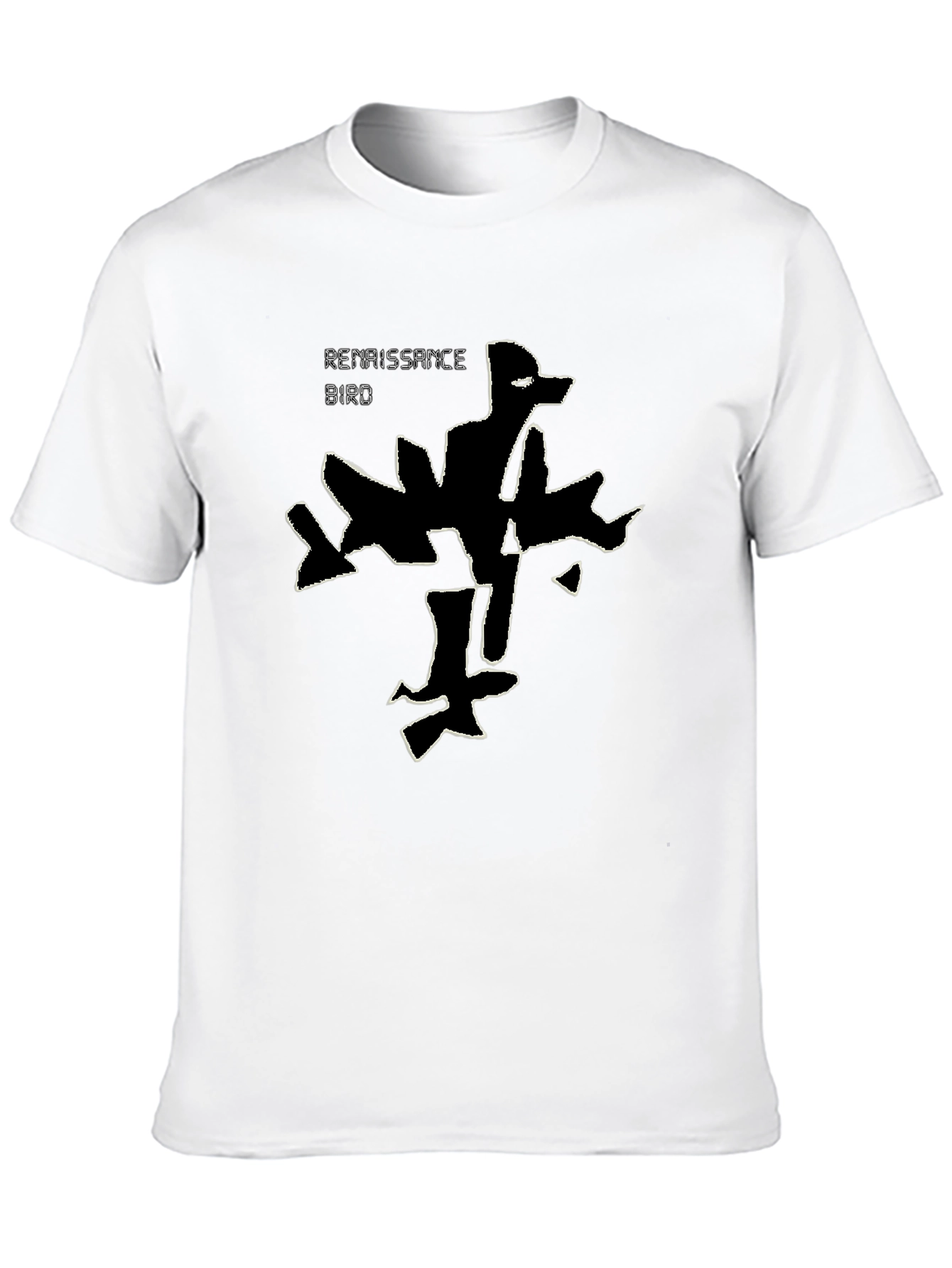 Renaissance Bird Graphic Tee - Black Cotton T-Shirt