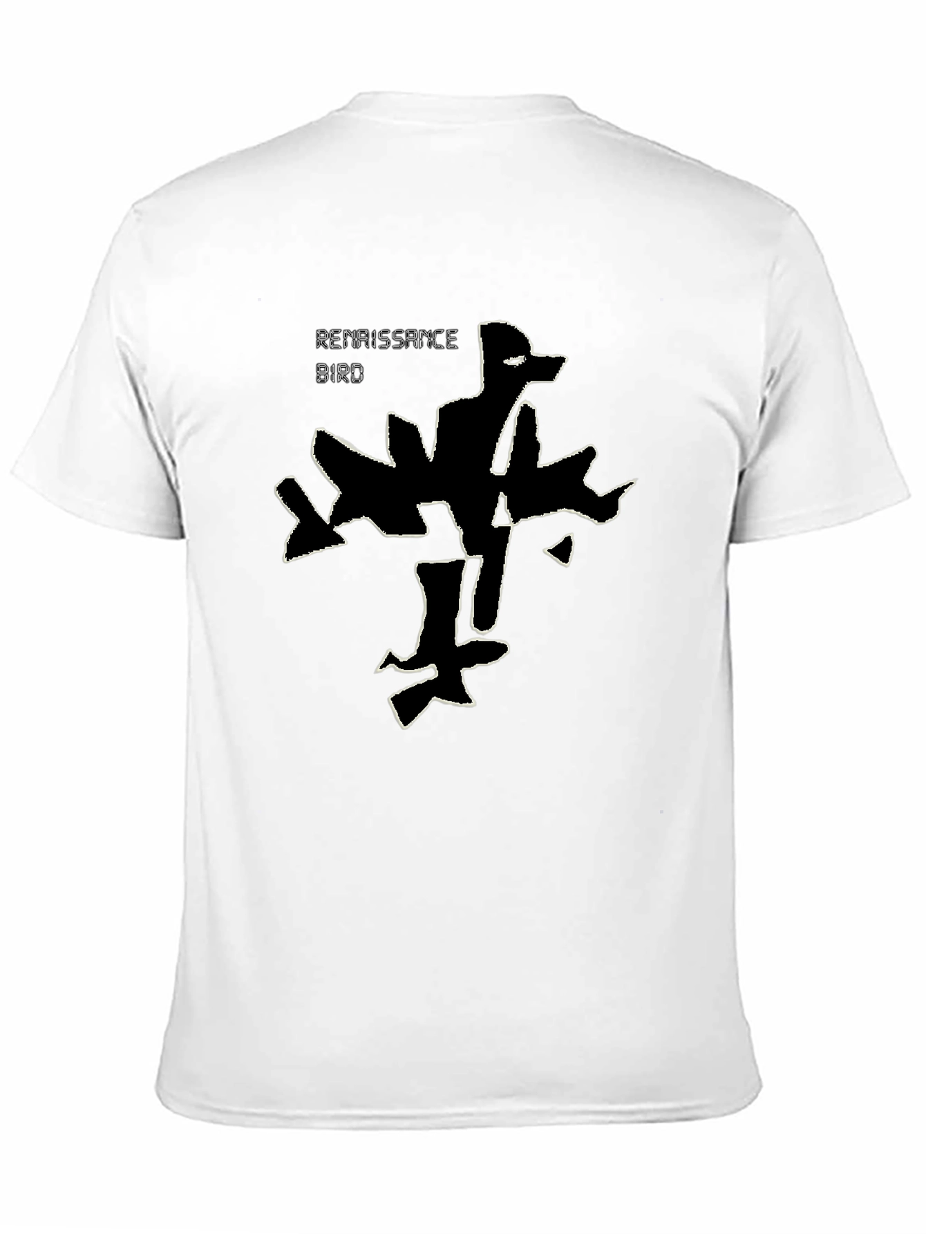 Renaissance Bird Graphic Tee - Black Cotton T-Shirt