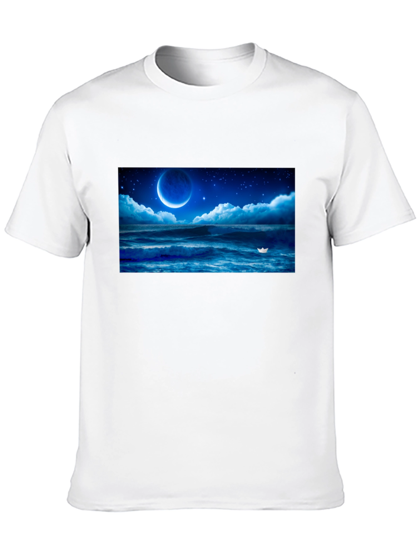 Night Ocean Moon Graphic T-Shirt