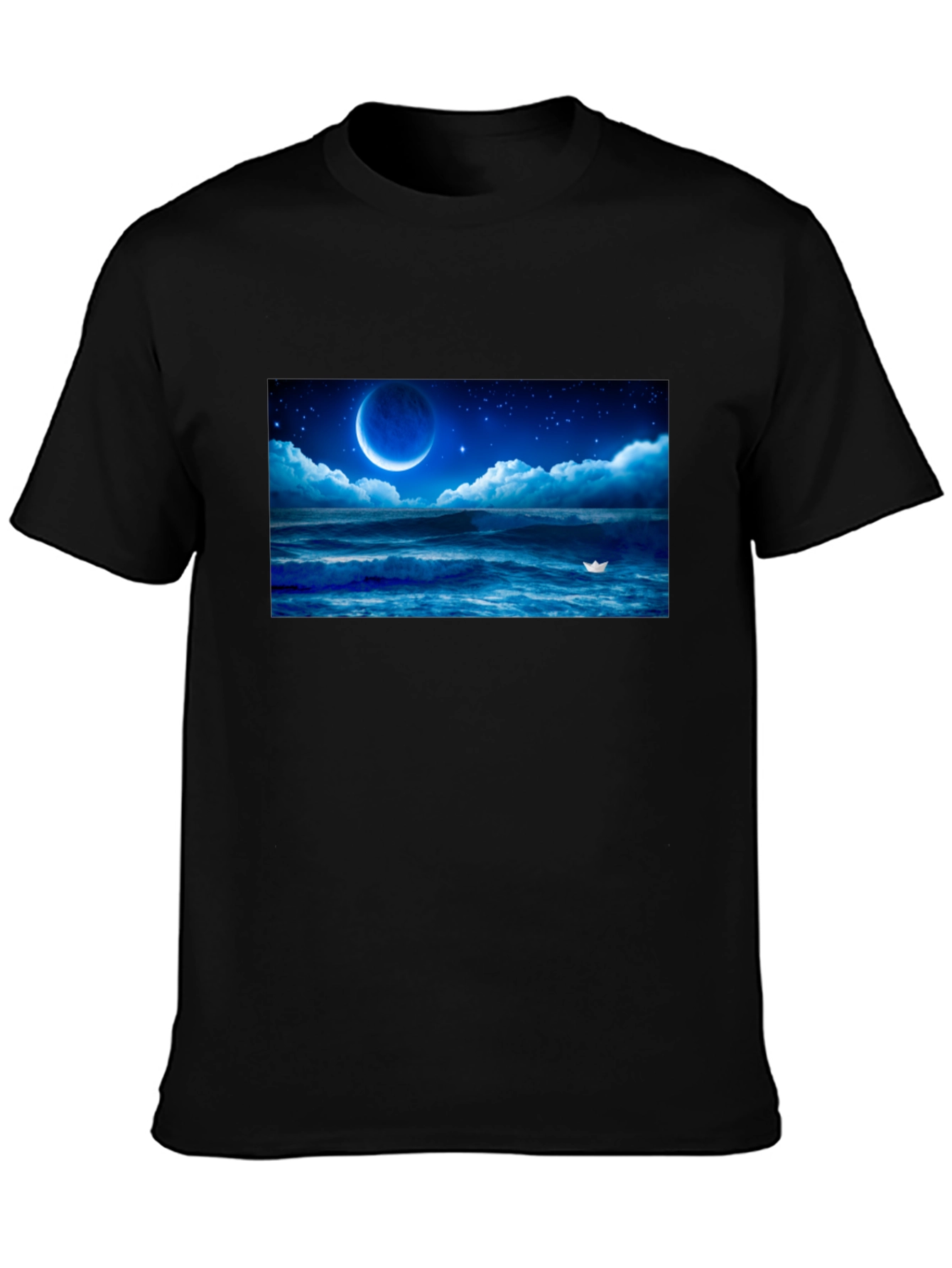 Night Ocean Moon Graphic T-Shirt