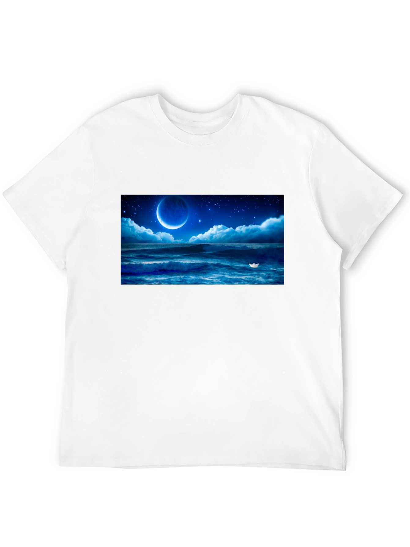Night Ocean Moon Graphic T-Shirt