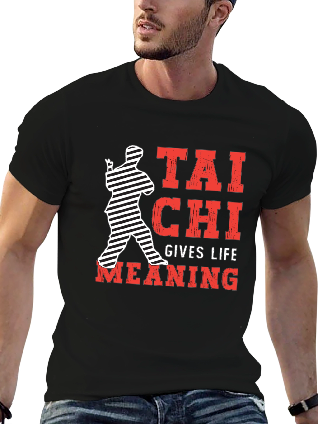 Tai Chi Gives Life Meaning Black T-Shirt