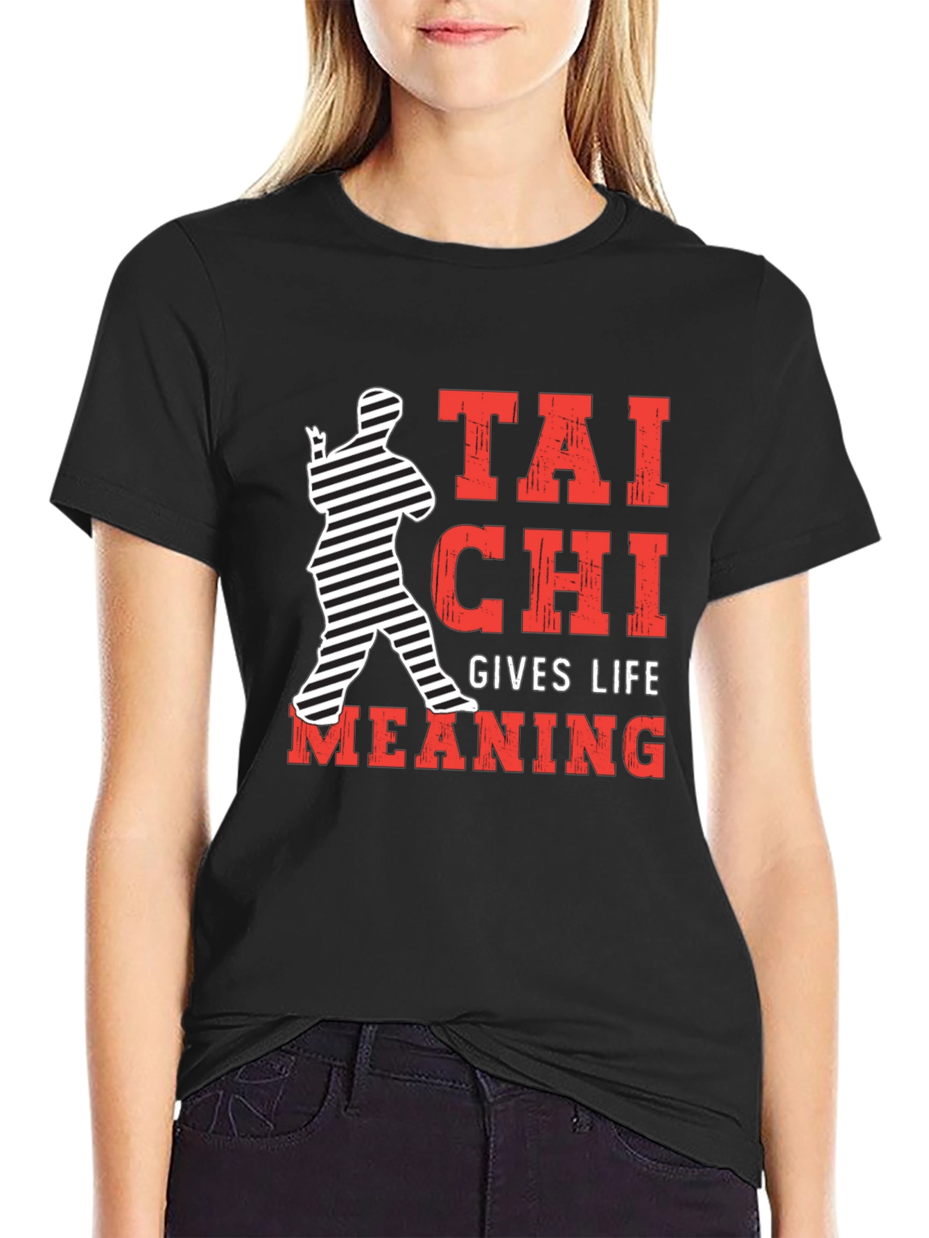 Tai Chi Gives Life Meaning Black T-Shirt
