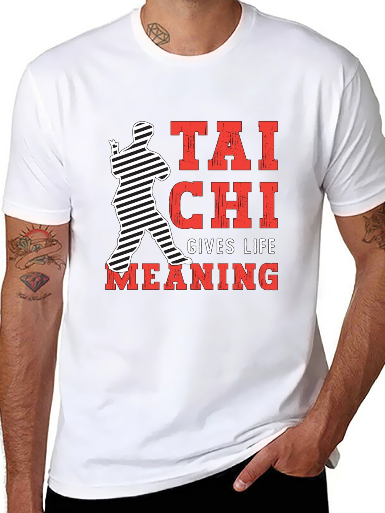 Tai Chi Gives Life Meaning Black T-Shirt