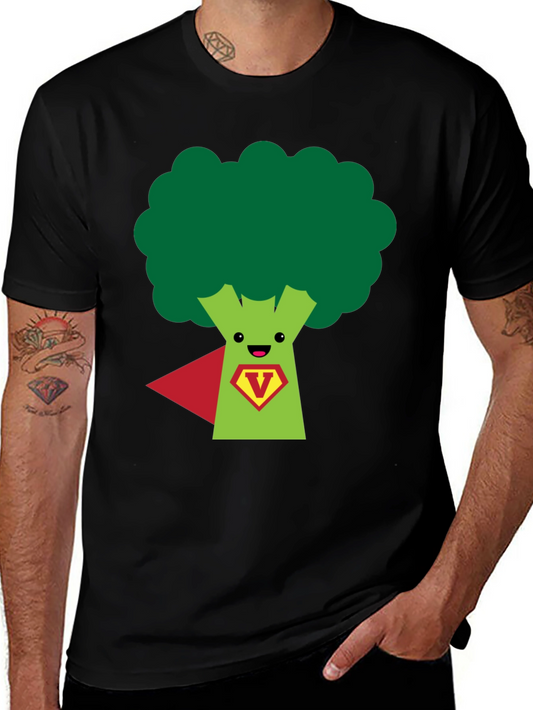 Super Broccoli Hero T-Shirt - Funny Vegan Power Tee
