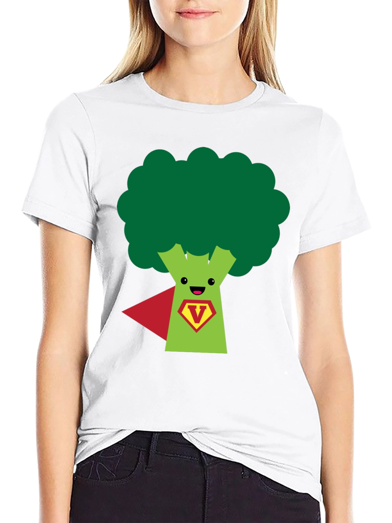Super Broccoli Hero T-Shirt - Funny Vegan Power Tee