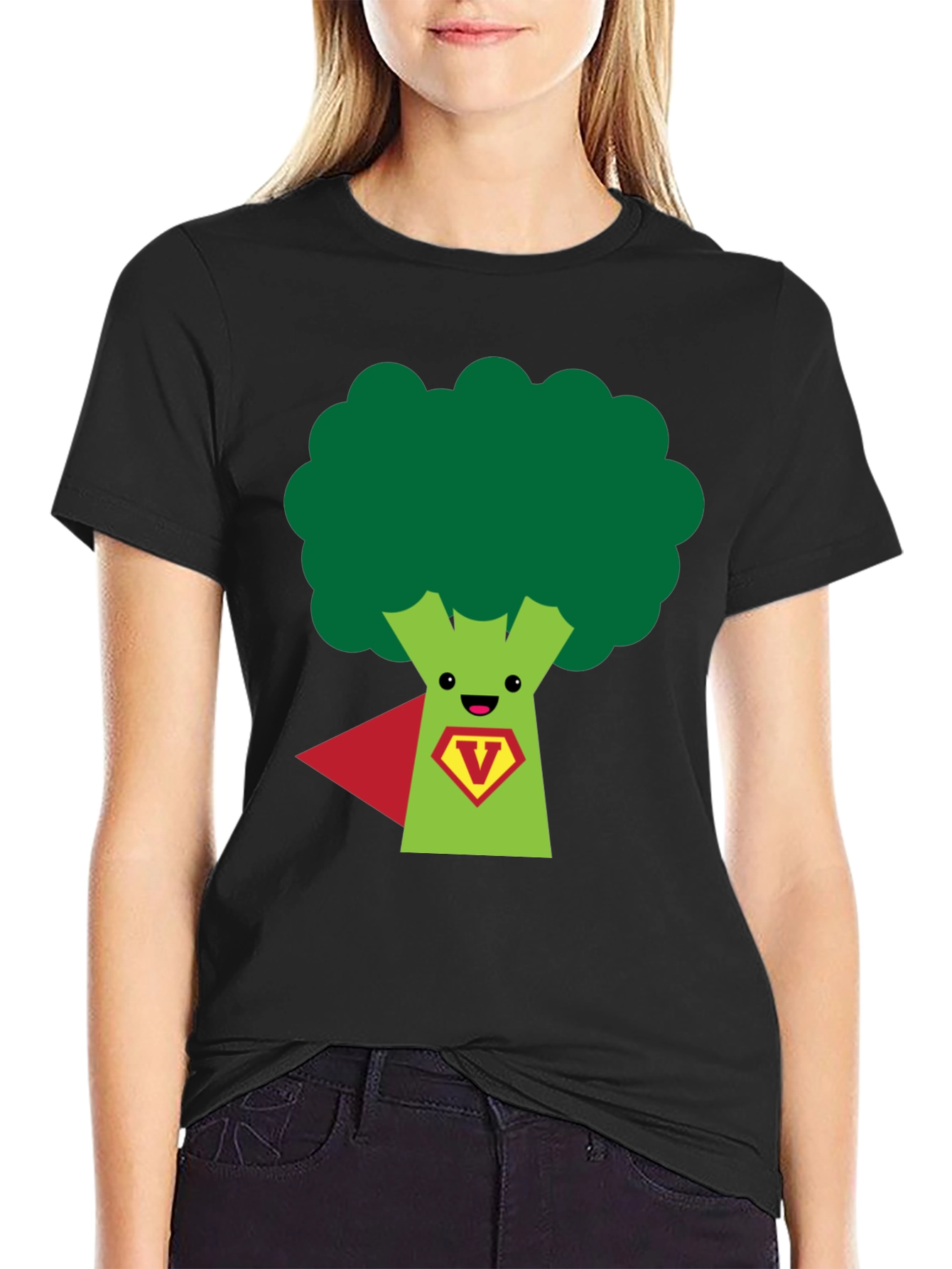 Super Broccoli Hero T-Shirt - Funny Vegan Power Tee