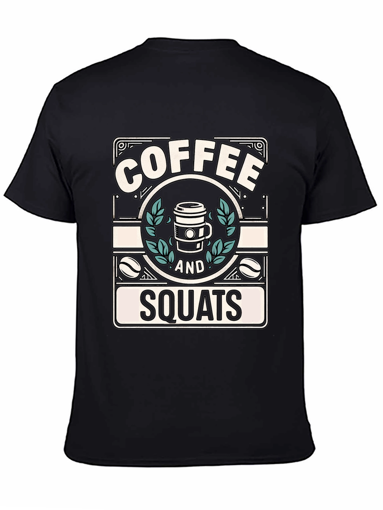 Coffee and Squats Black Graphic T-Shirt