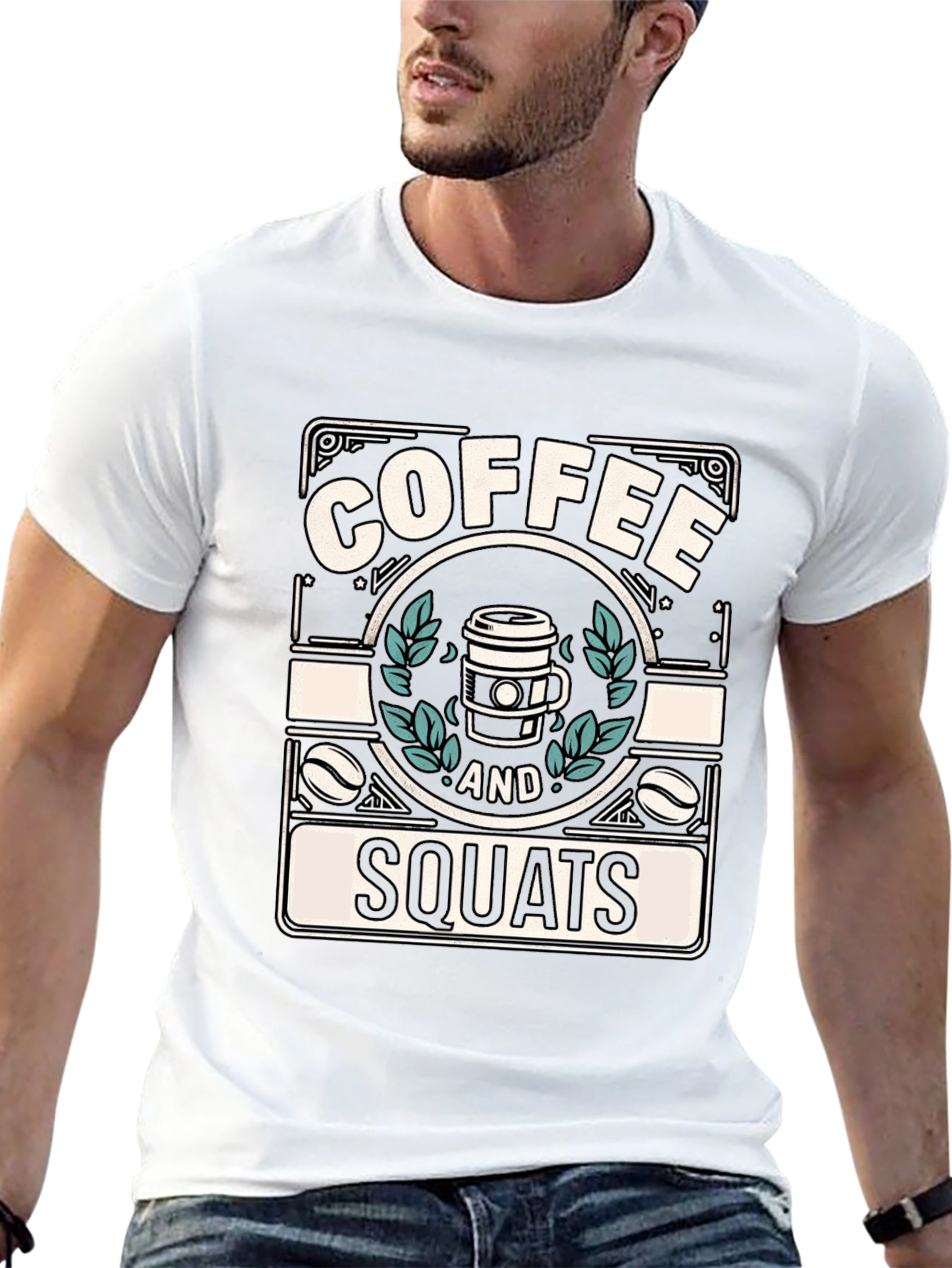 Coffee and Squats Black Graphic T-Shirt