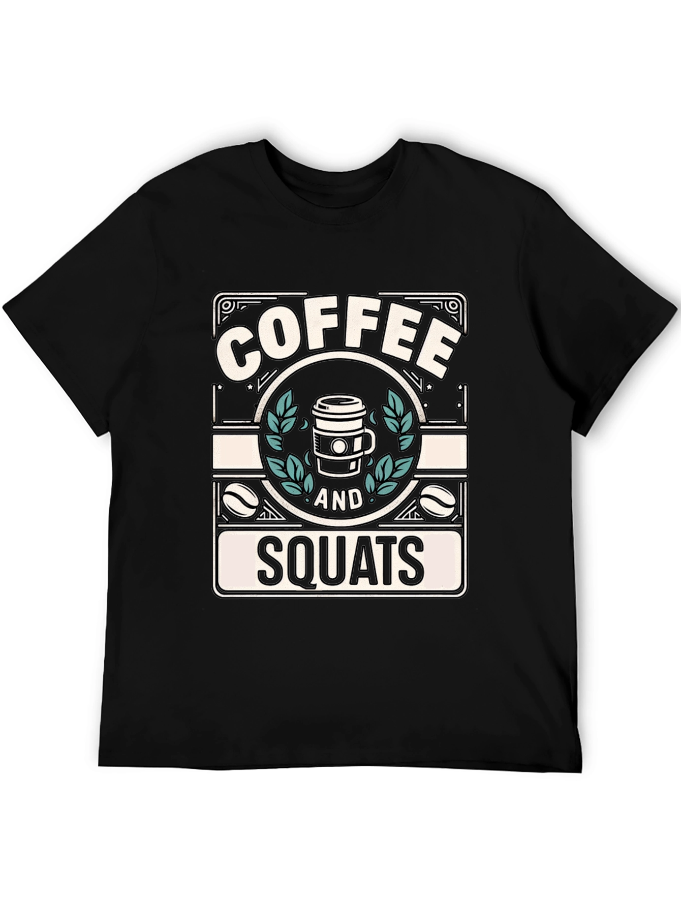 Coffee and Squats Black Graphic T-Shirt