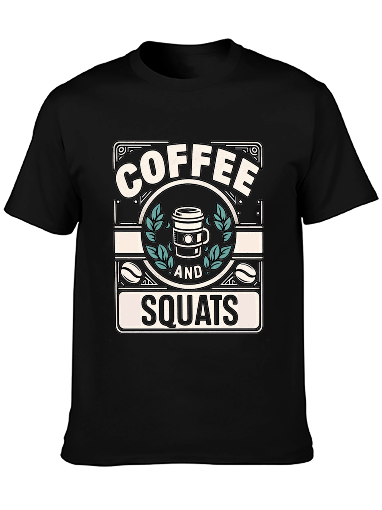 Coffee and Squats Black Graphic T-Shirt