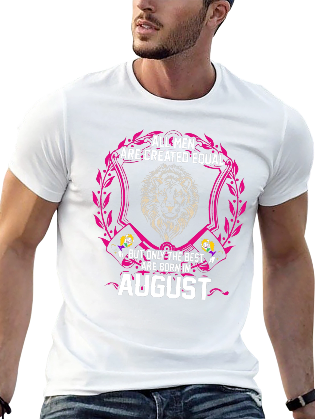 August Mens T-Shirt - Lion Design