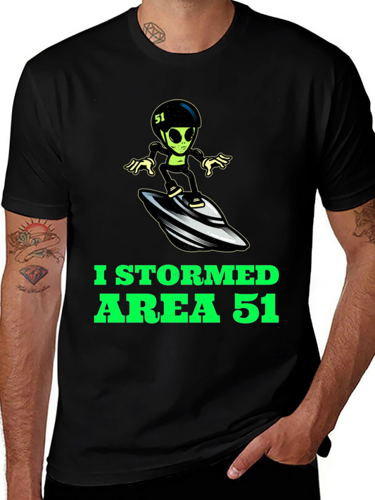 Area 51 Stormed Alien Surfing UFO T-Shirt