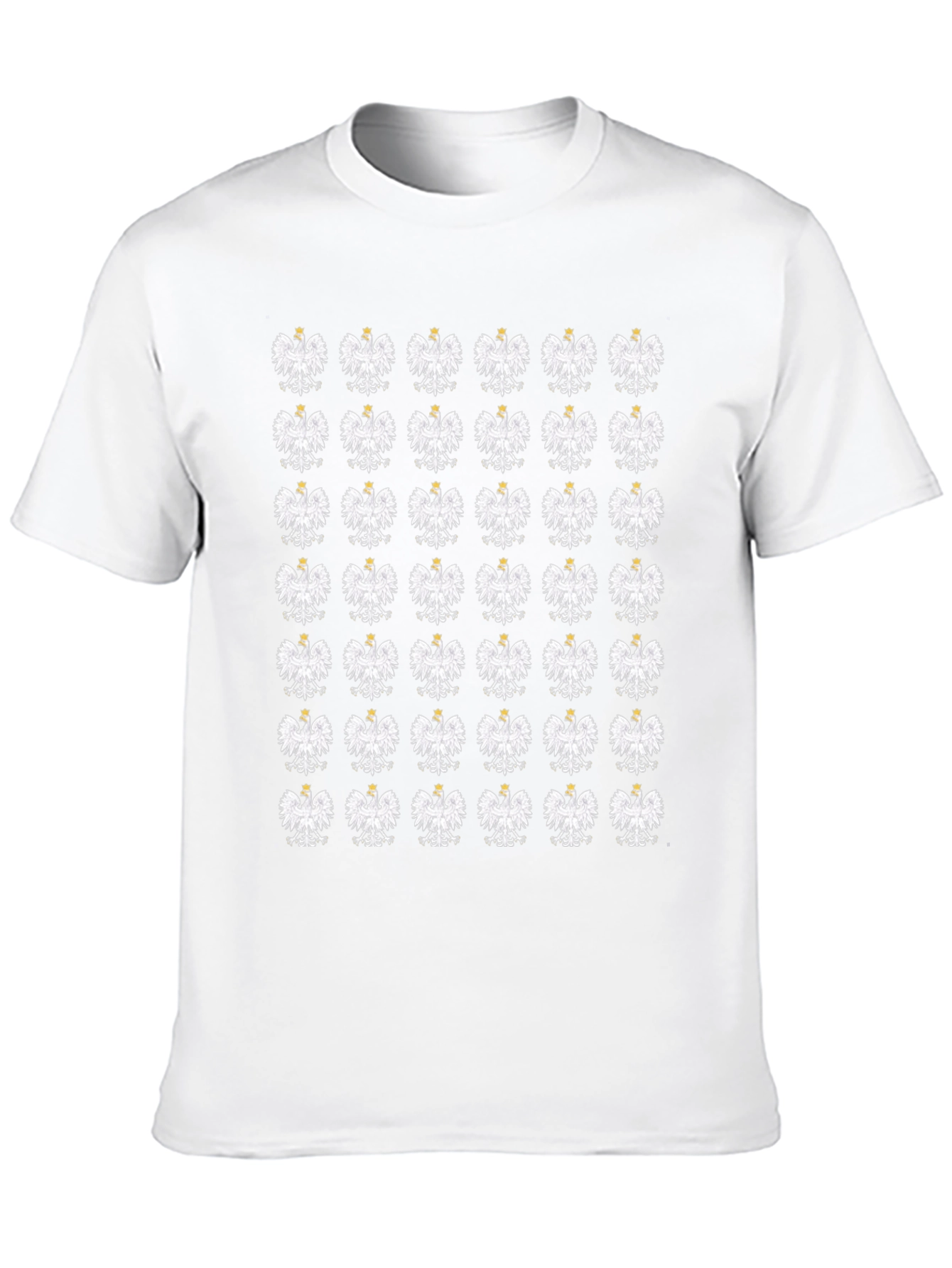 Polish Eagle Pattern Black T-Shirt