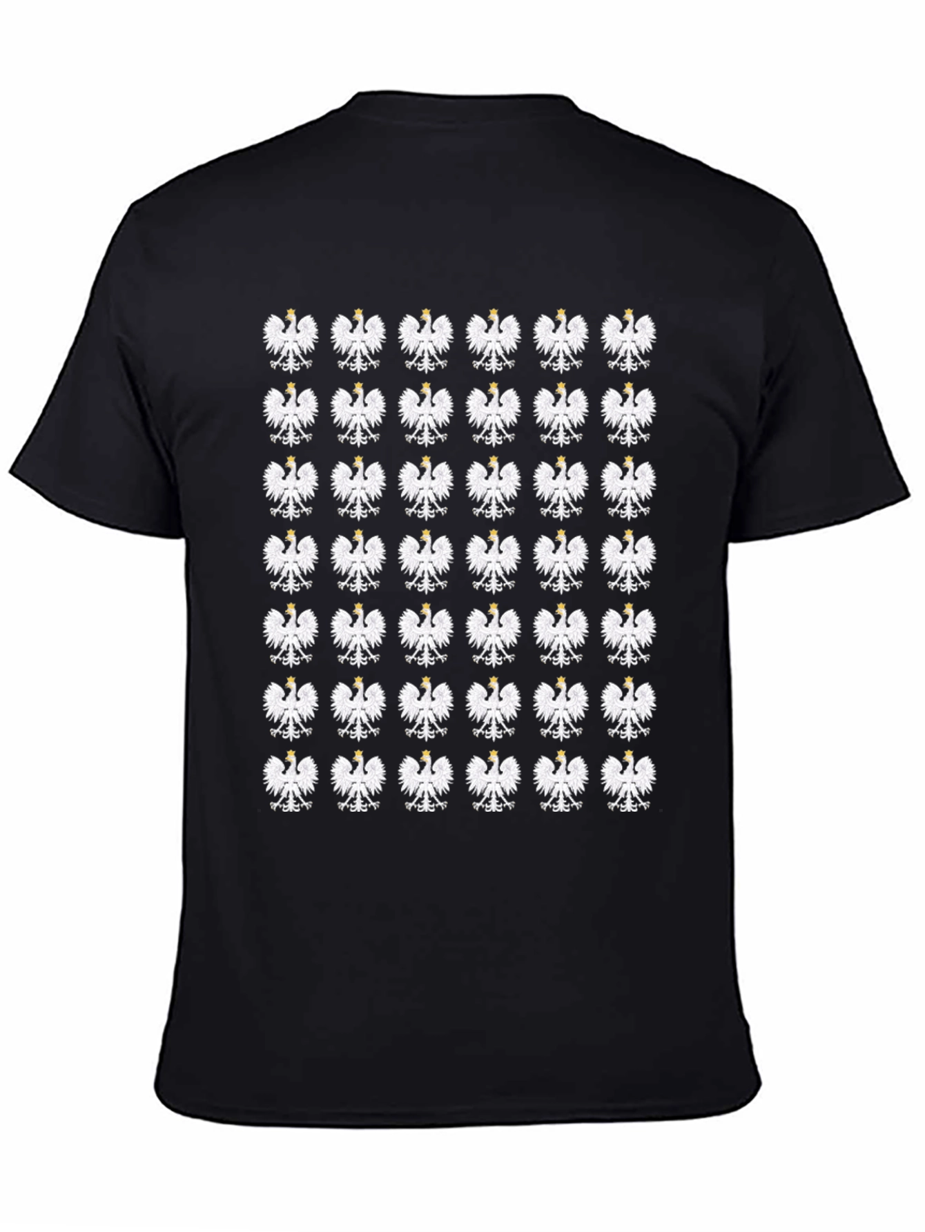 Polish Eagle Pattern Black T-Shirt