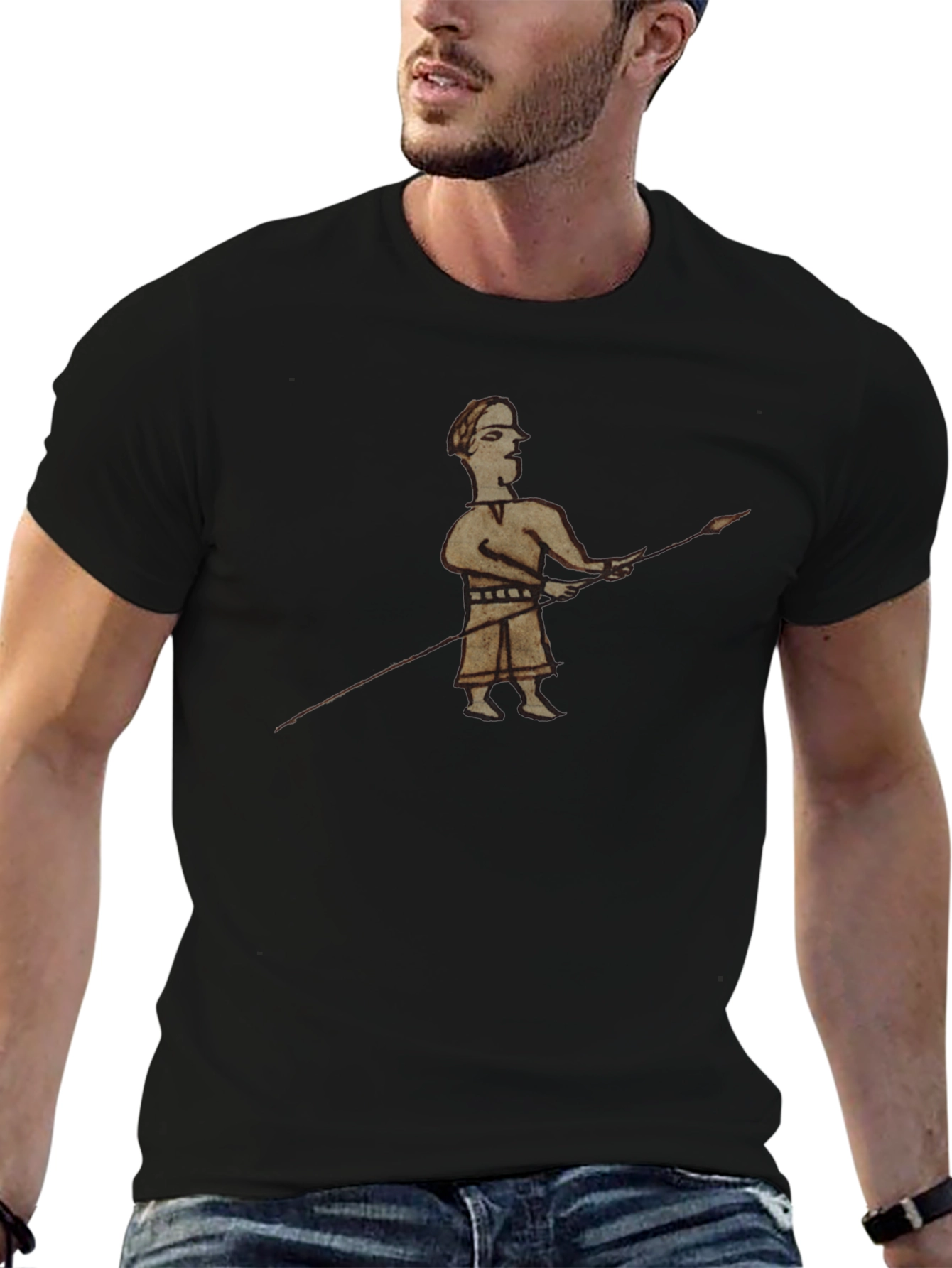 Historical Warrior Graphic Black T-Shirt
