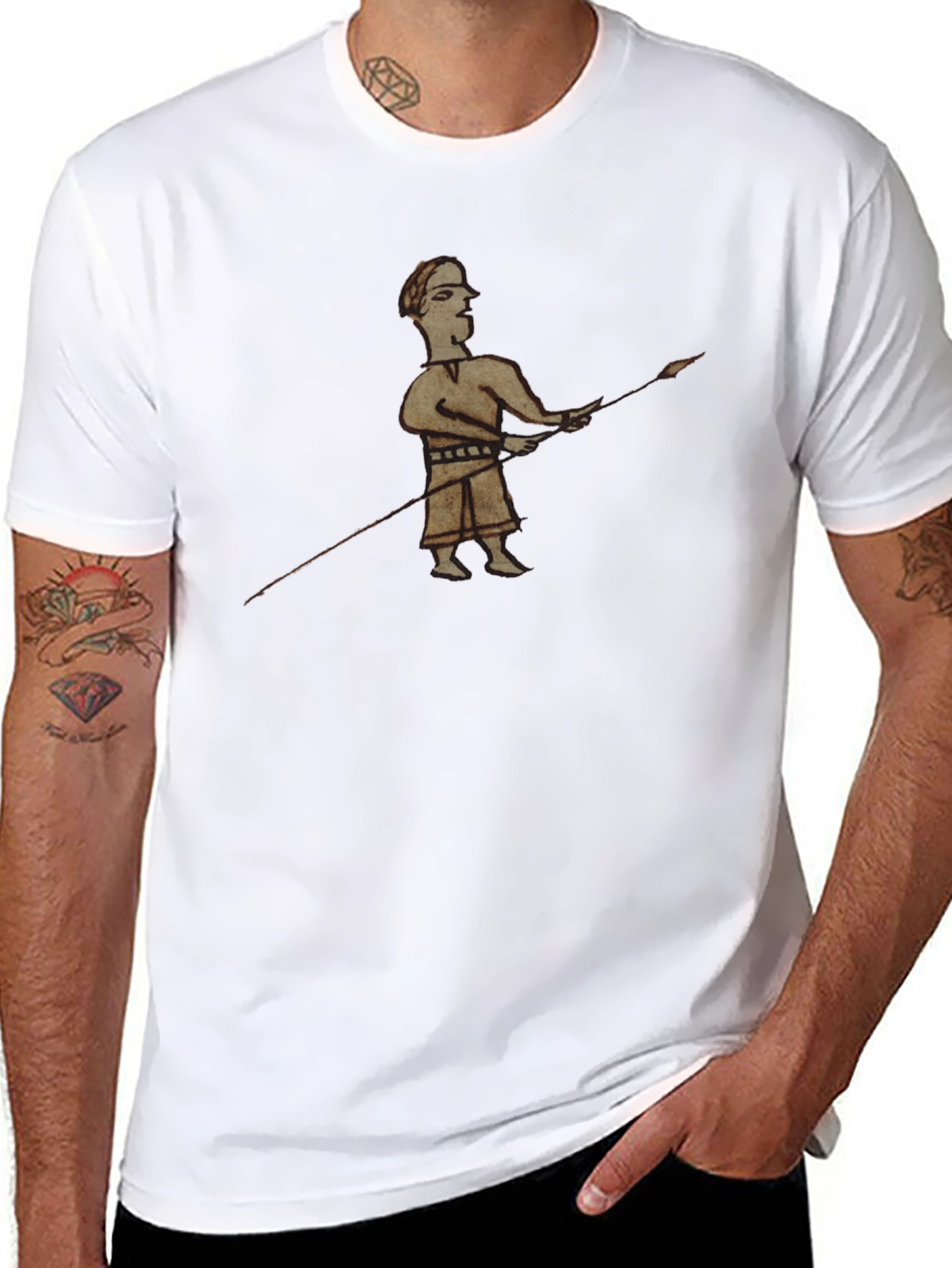 Historical Warrior Graphic Black T-Shirt