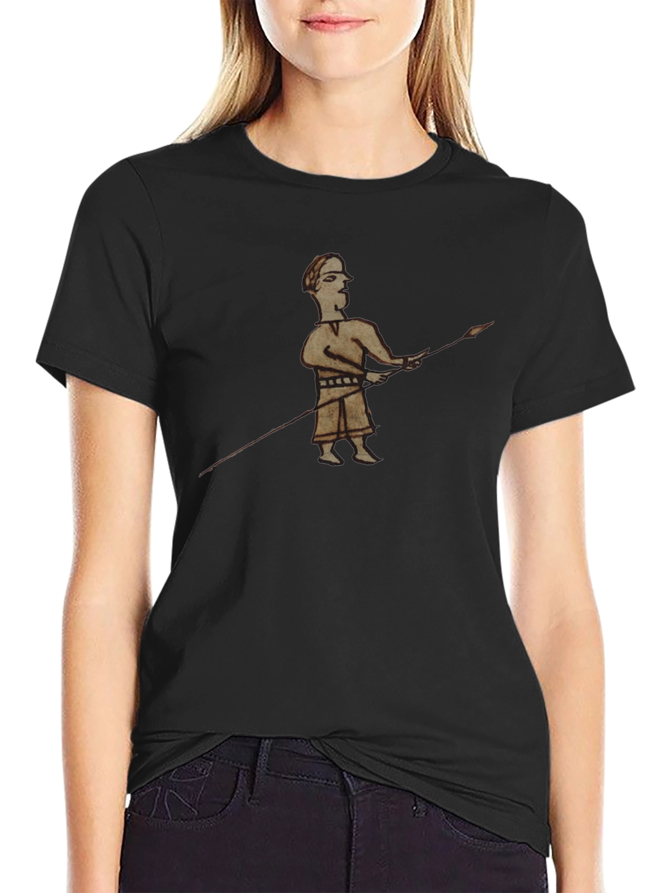 Historical Warrior Graphic Black T-Shirt