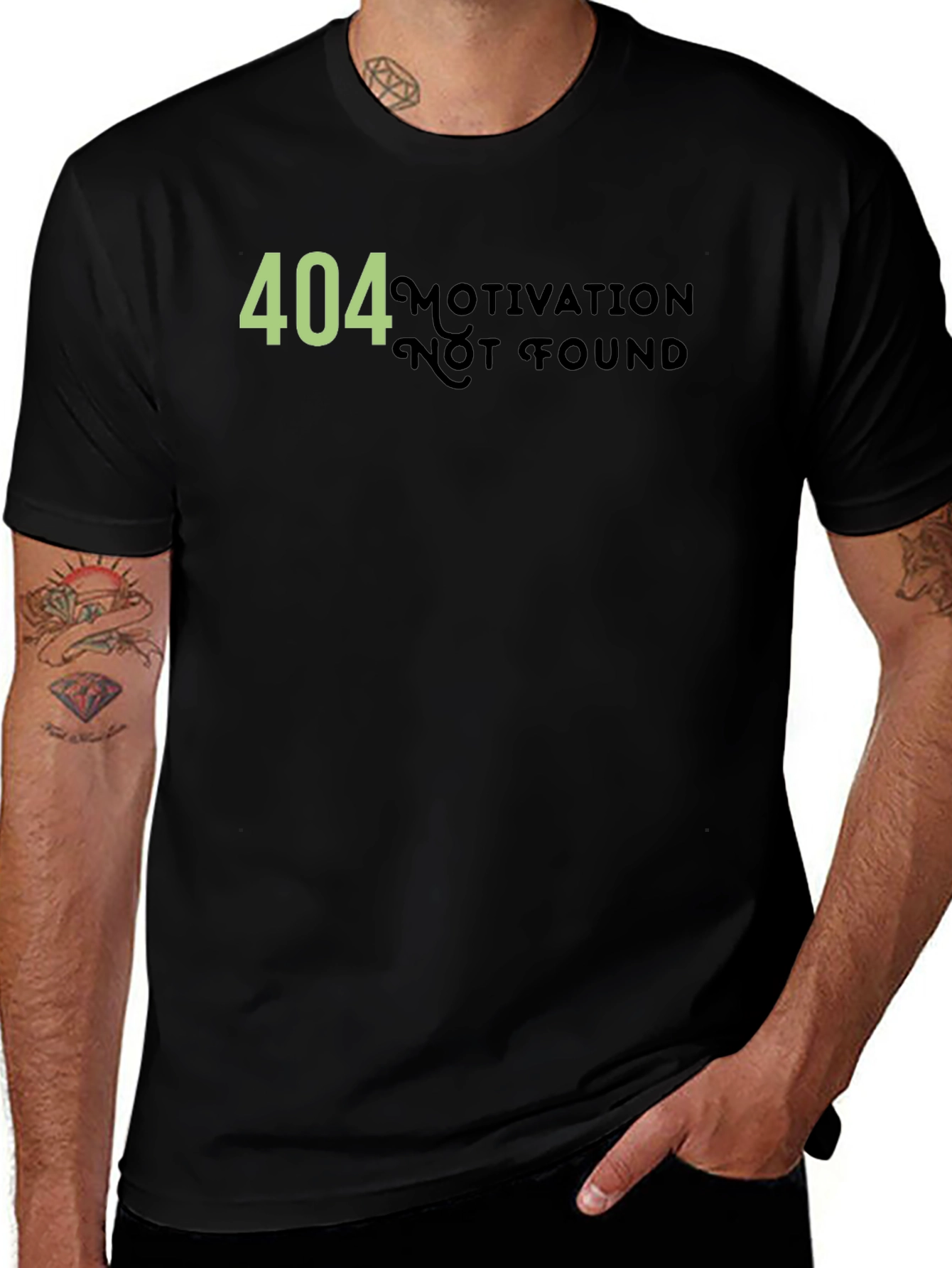 404 Motivation Not Found Graphic T-Shirt