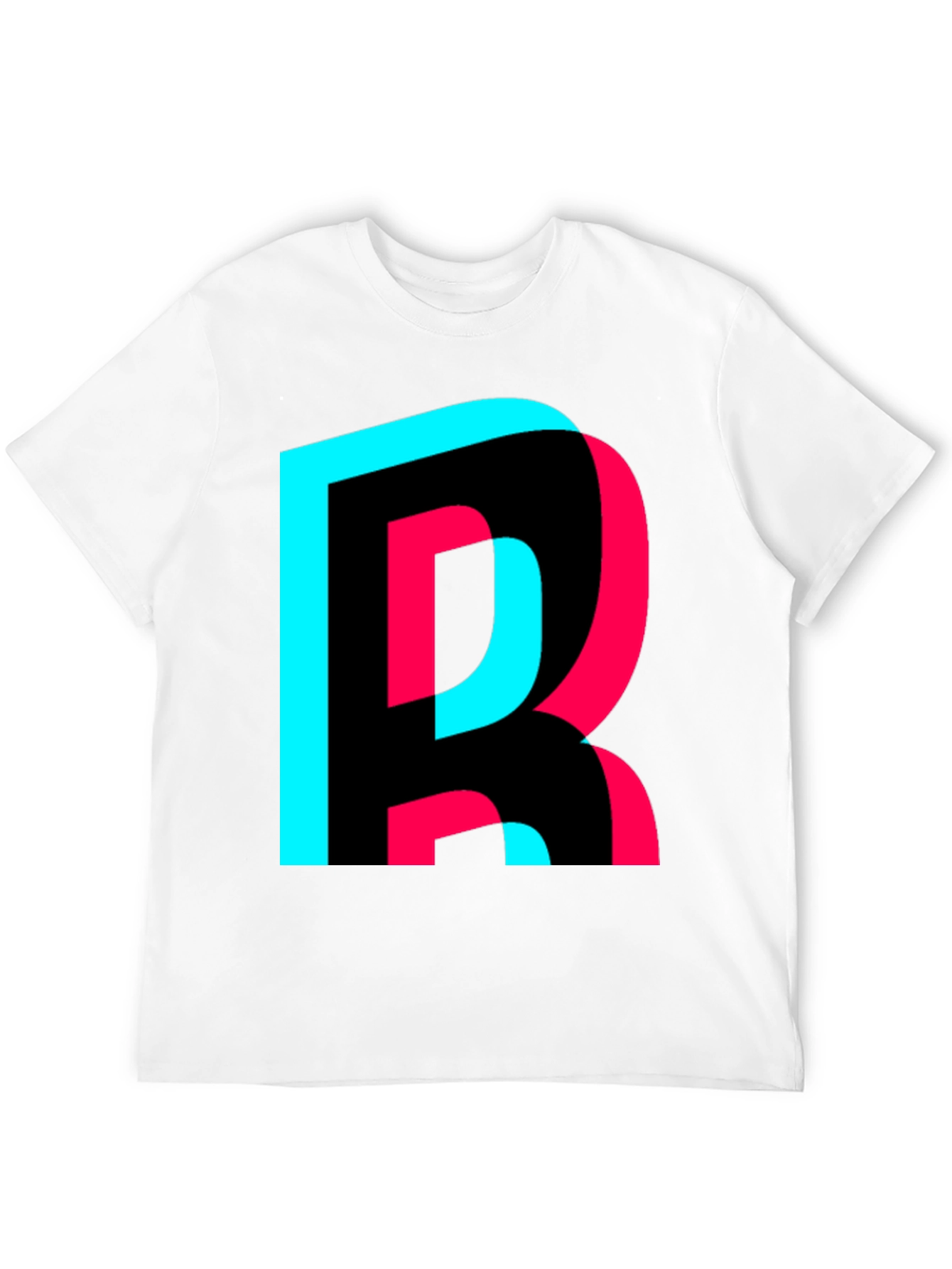 Trendy Letter R Graphic Tee - Black