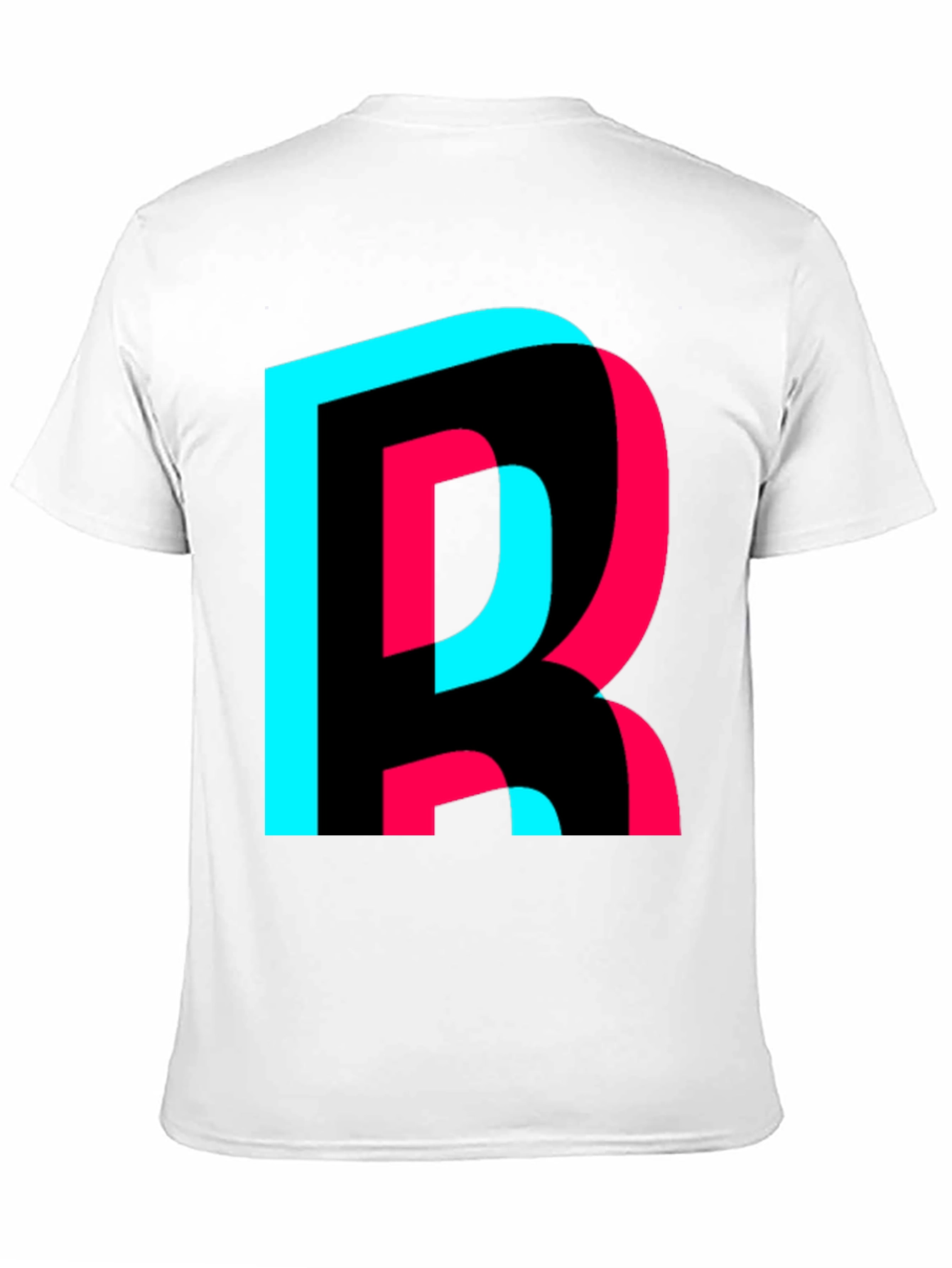 Trendy Letter R Graphic Tee - Black