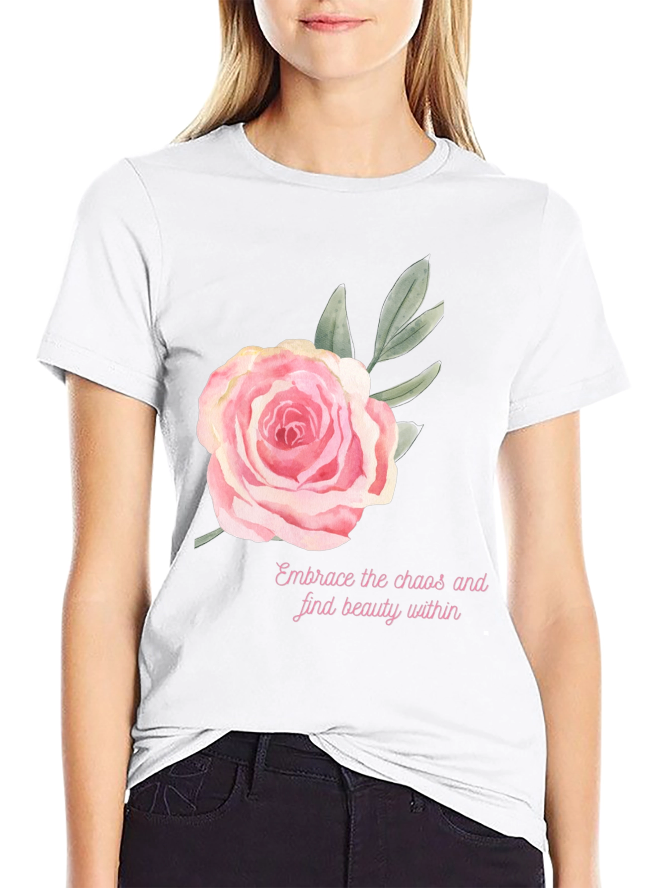 Floral Rose Graphic Tee - Embrace Beauty Within