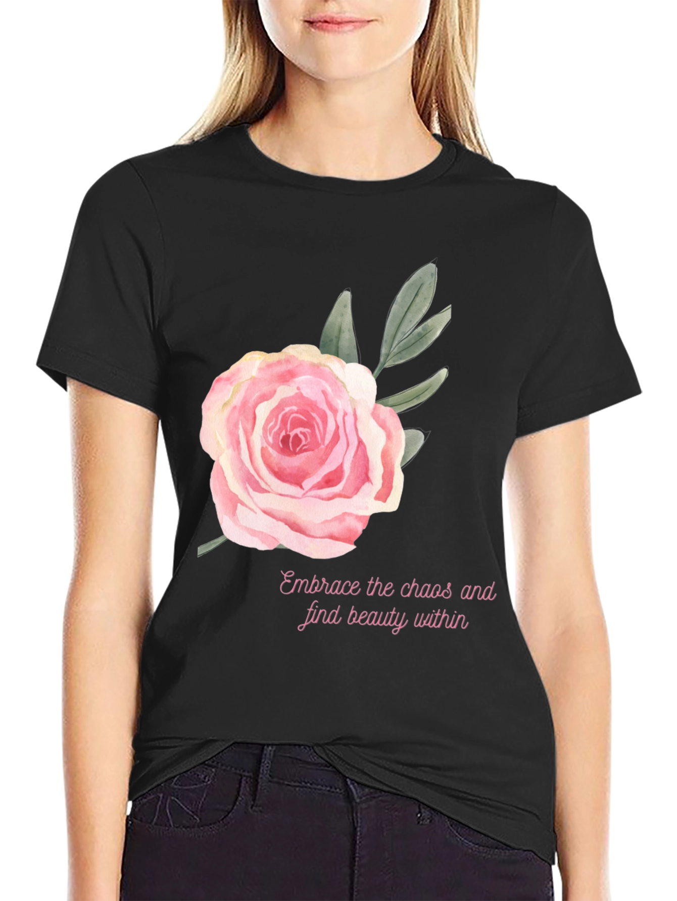 Floral Rose Graphic Tee - Embrace Beauty Within