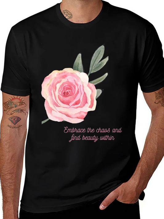 Floral Rose Graphic Tee - Embrace Beauty Within