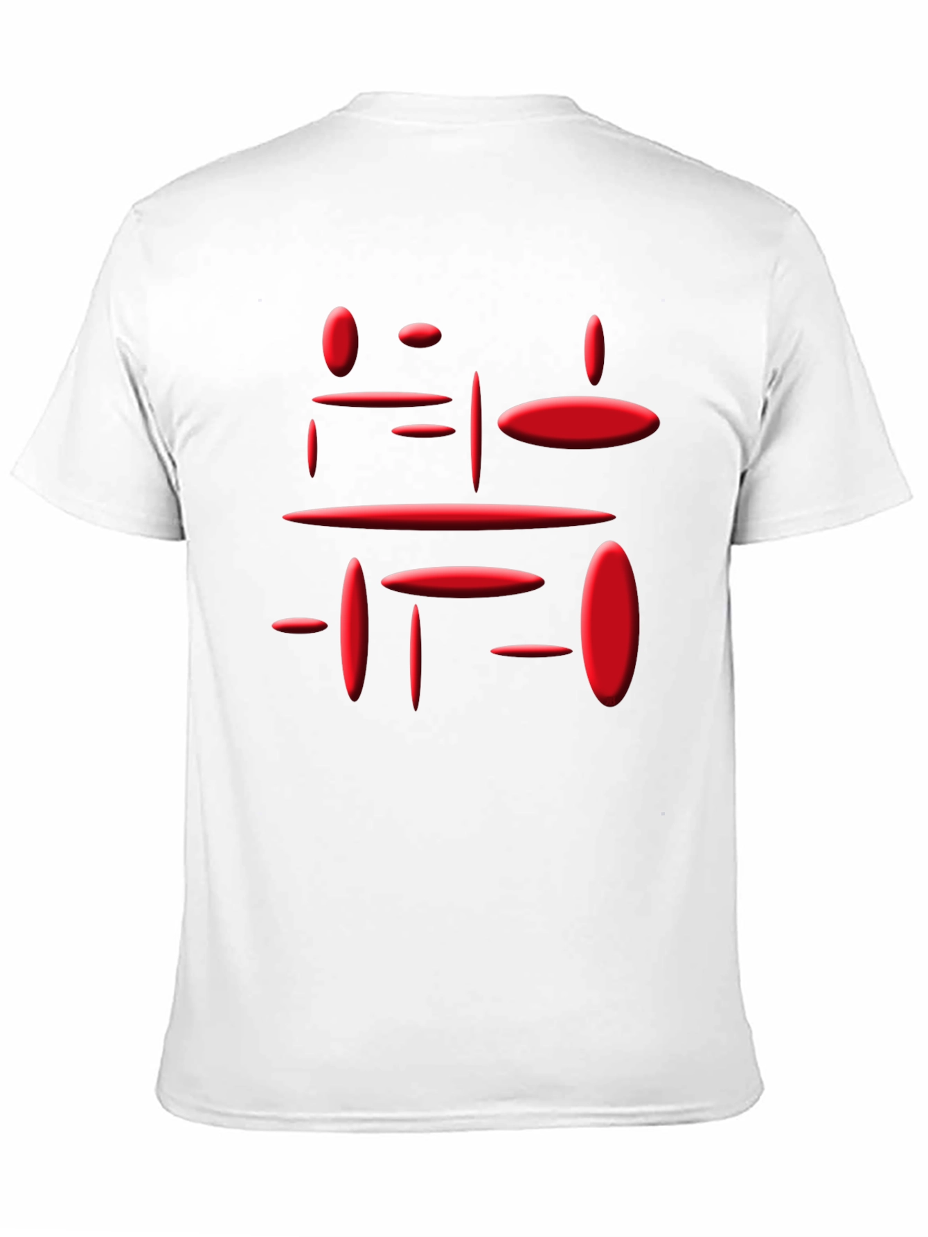 Modern Geometric Red Print Black T-Shirt