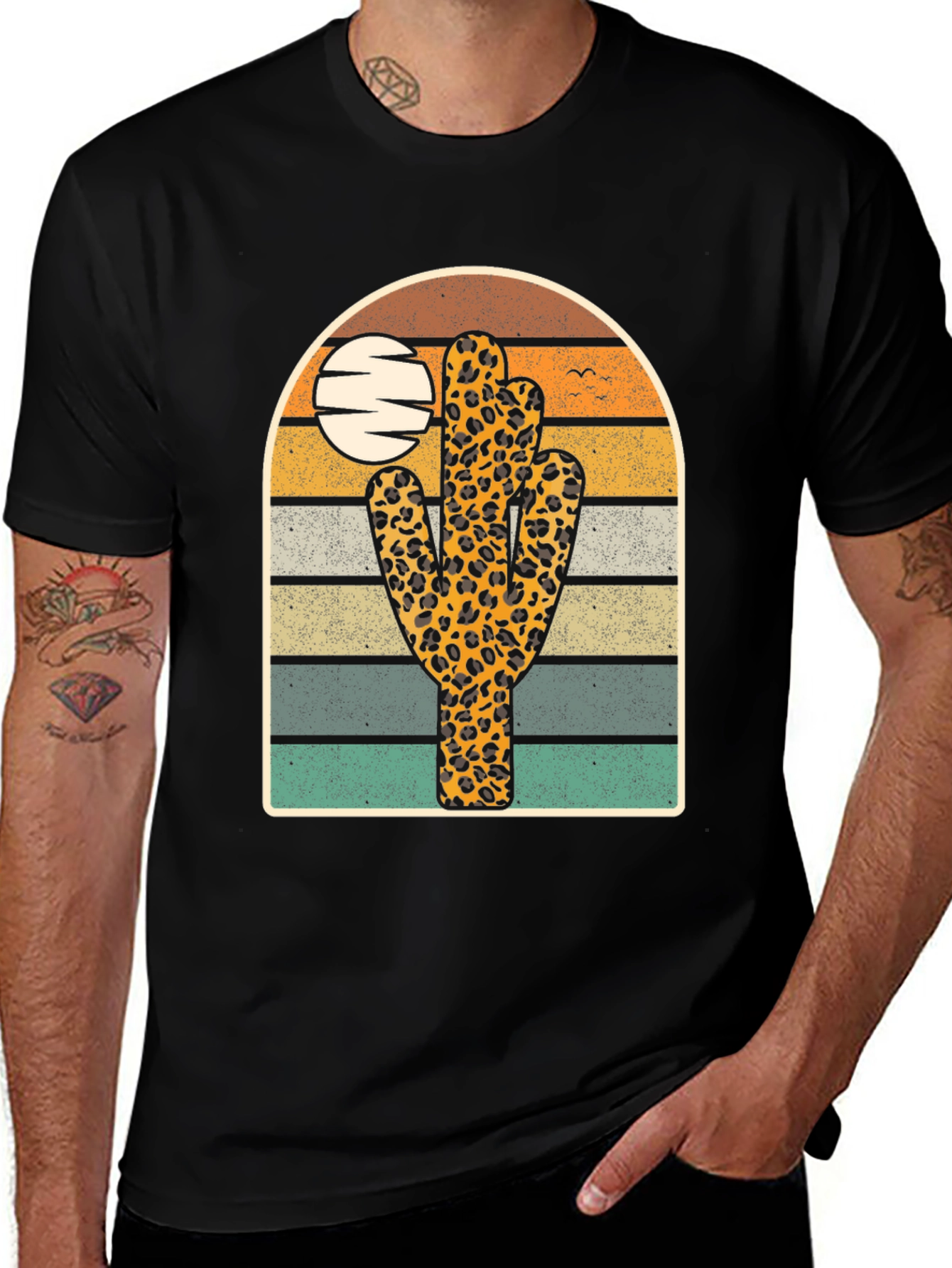 Retro Leopard Cactus Graphic Tee