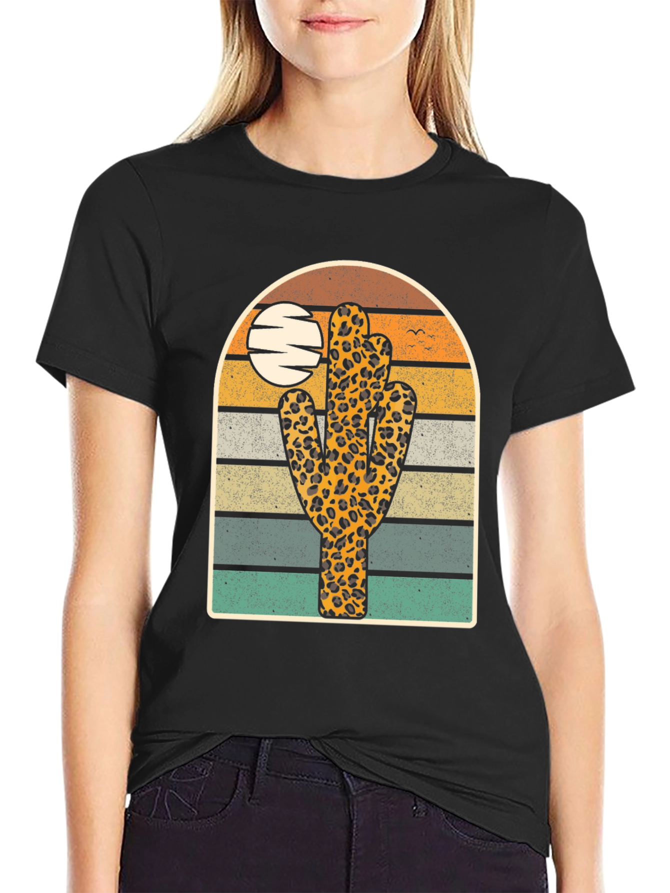 Retro Leopard Cactus Graphic Tee