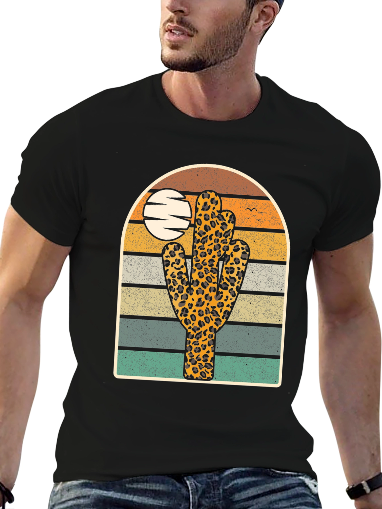 Retro Leopard Cactus Graphic Tee