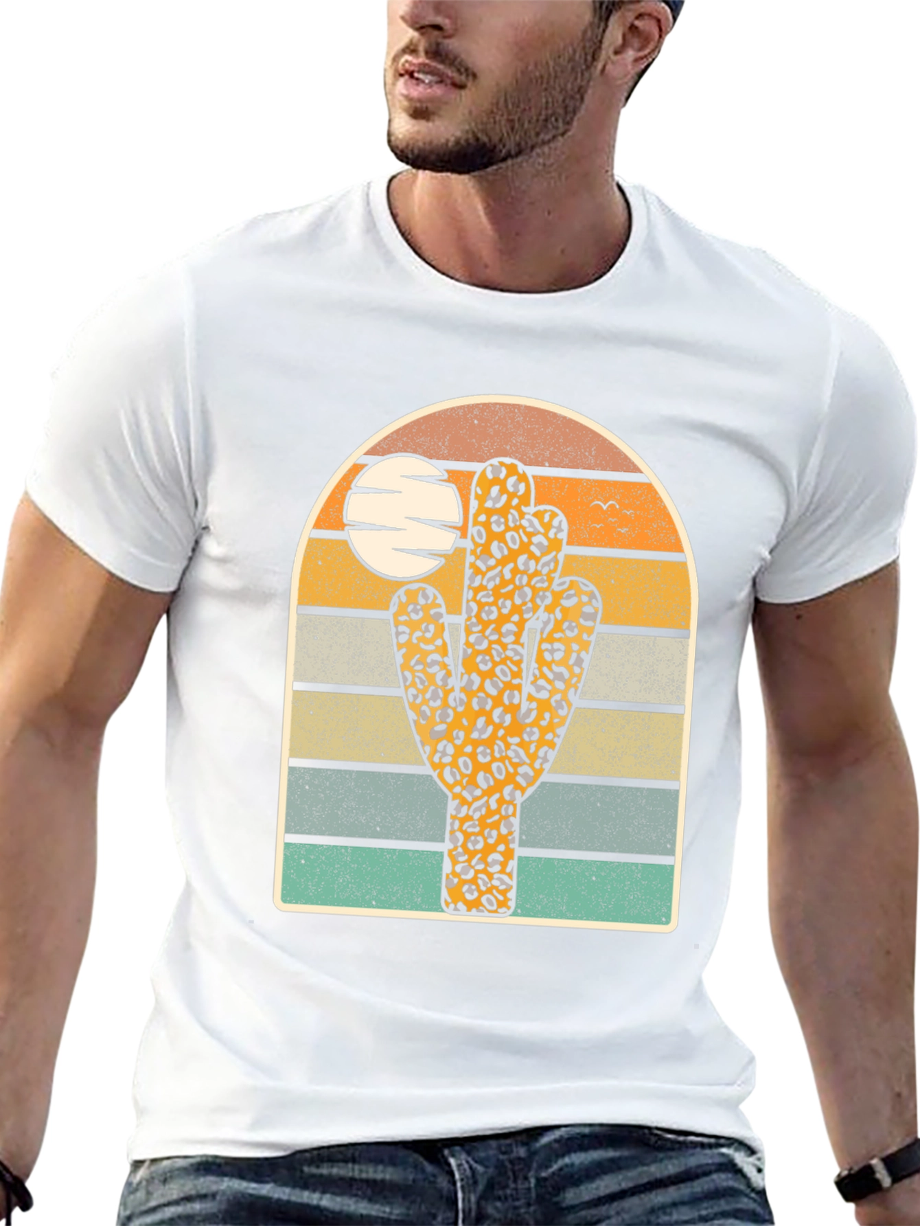Retro Leopard Cactus Graphic Tee