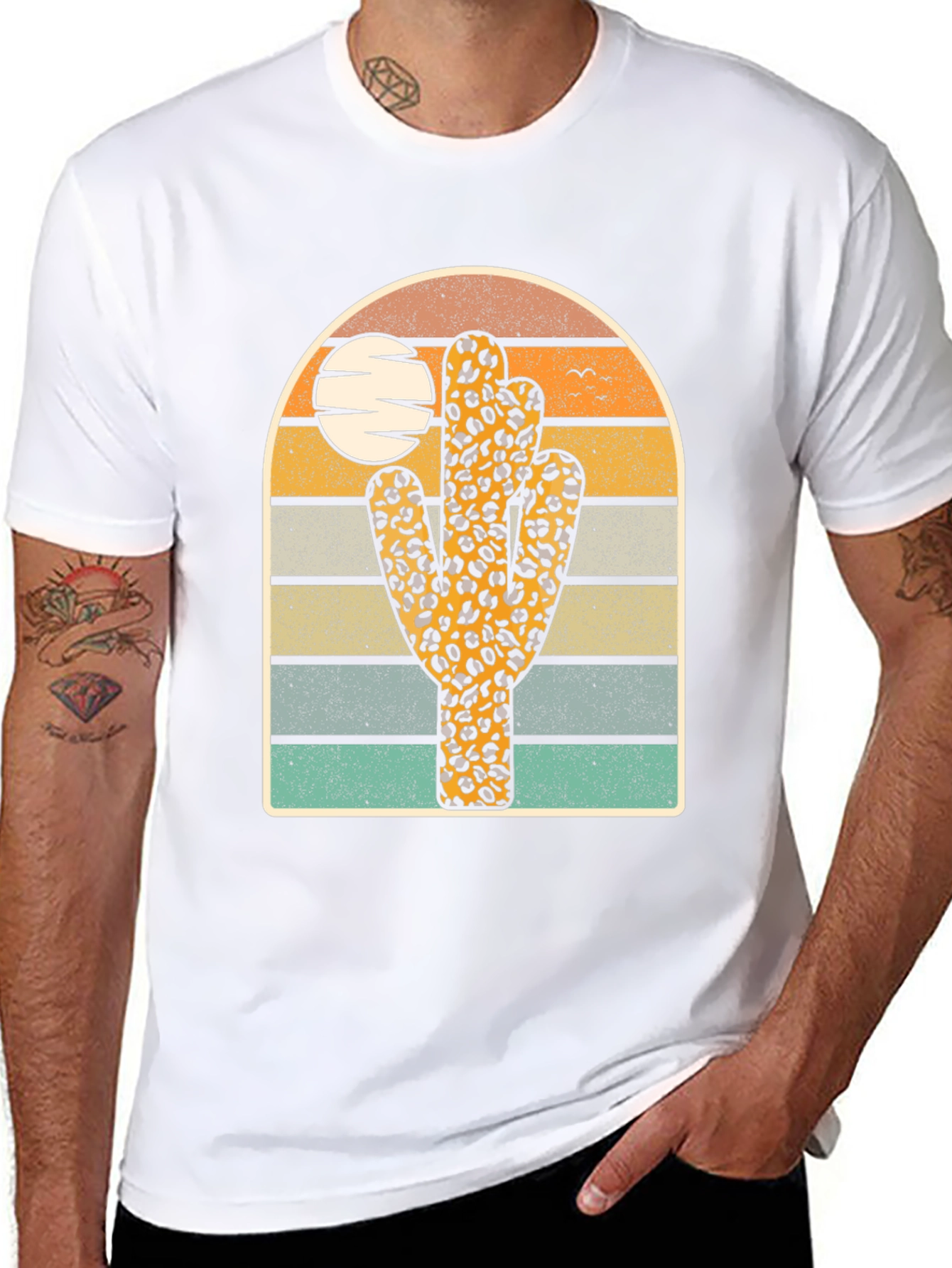 Retro Leopard Cactus Graphic Tee