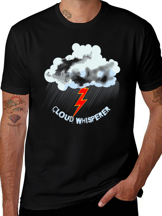 Cloud Whisperer Graphic Tee - Black Cotton