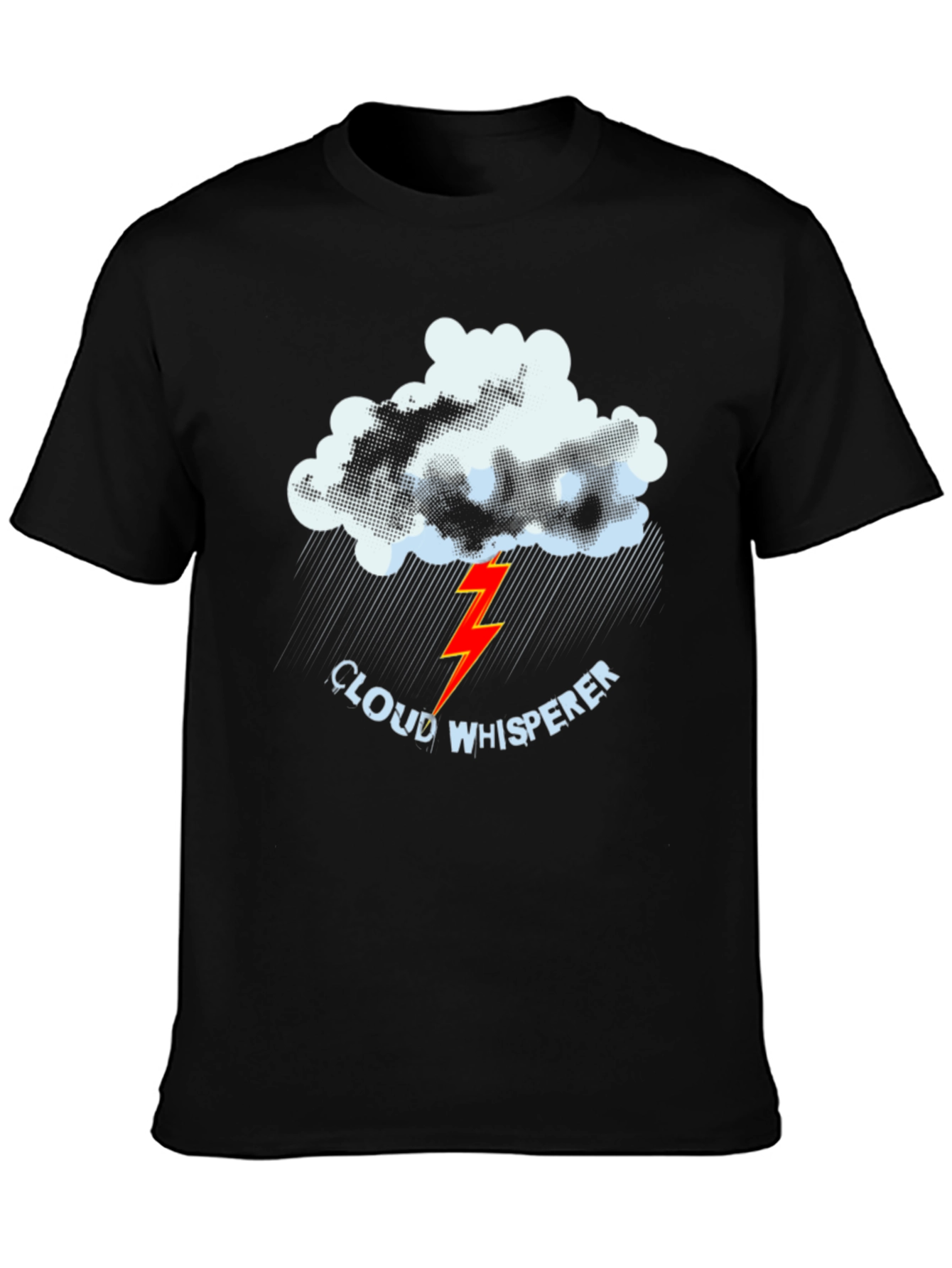 Cloud Whisperer Graphic Tee - Black Cotton
