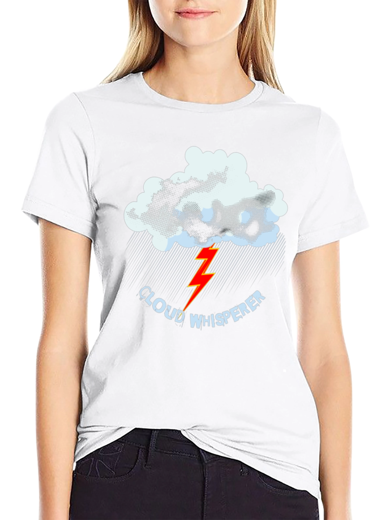 Cloud Whisperer Graphic Tee - Black Cotton