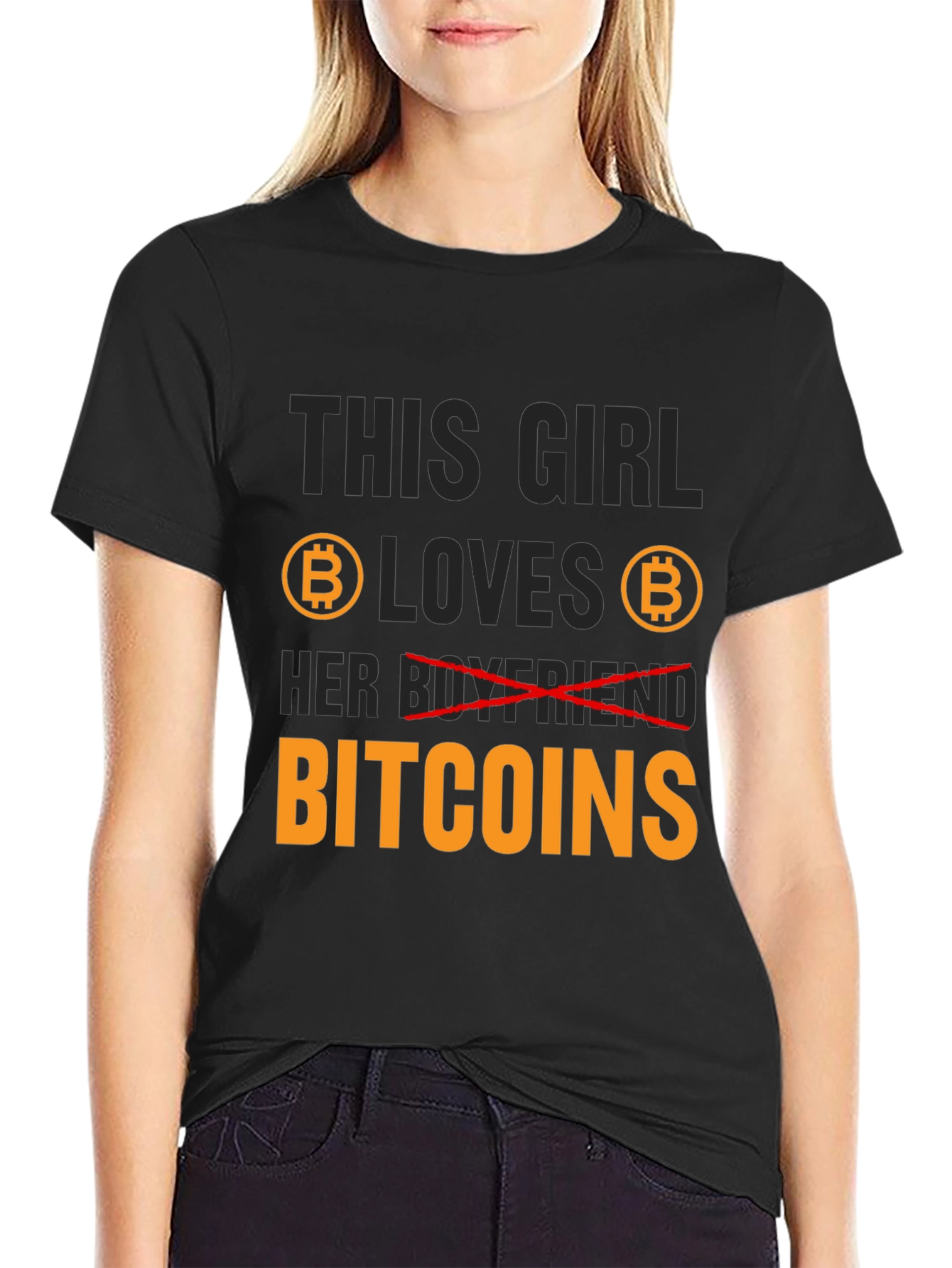 Bitcoin Lover Graphic Tee - This Girl Loves Bitcoins
