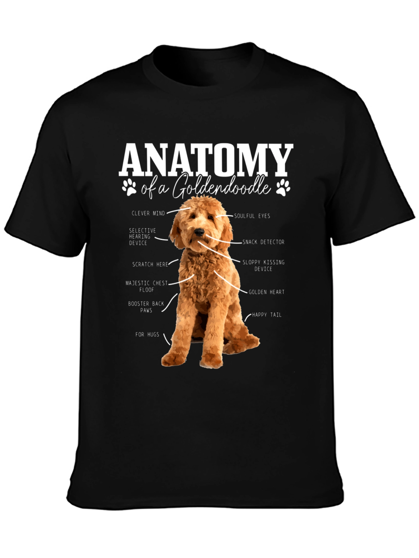Goldendoodle Anatomy Graphic T-Shirt