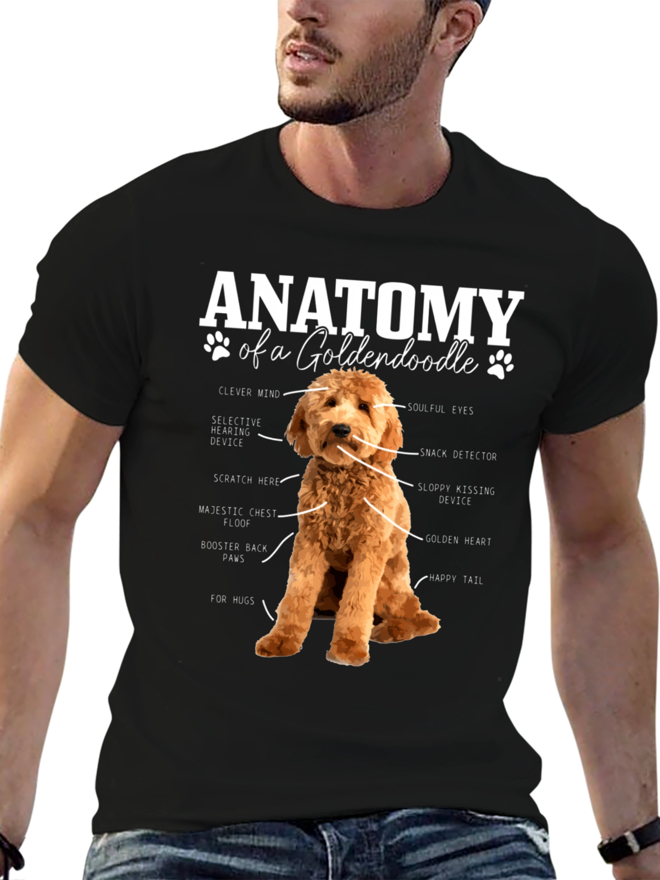 Goldendoodle Anatomy Graphic T-Shirt