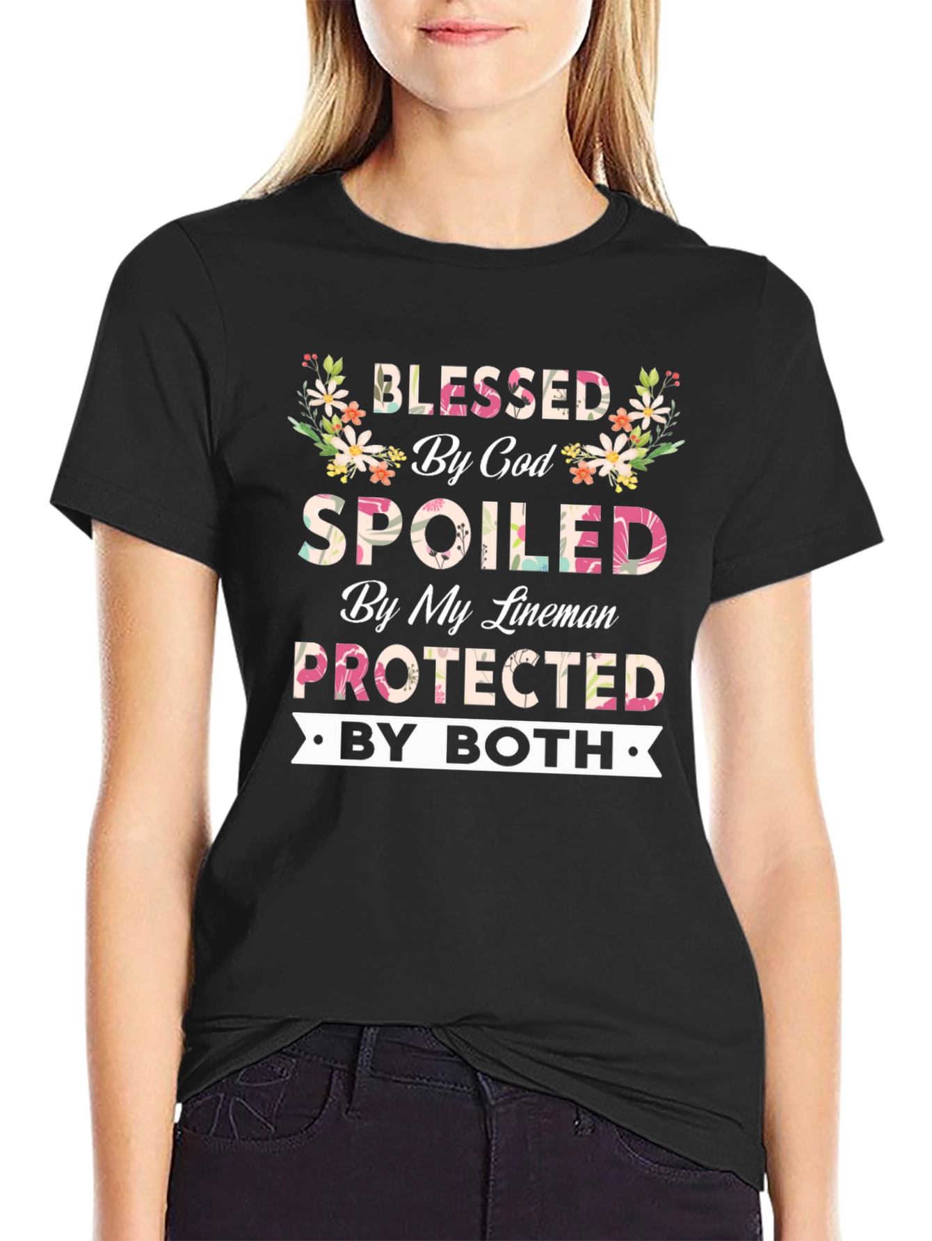 Blessed By God Spoiled By My Lineman T-Shirt