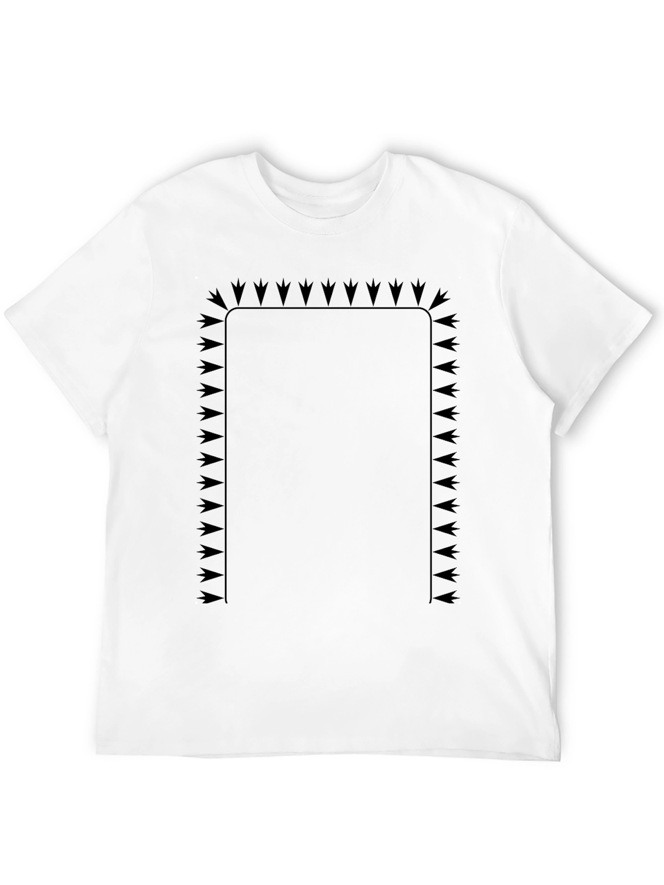 Modern Black Graphic Tee with Geometric Frame Design
