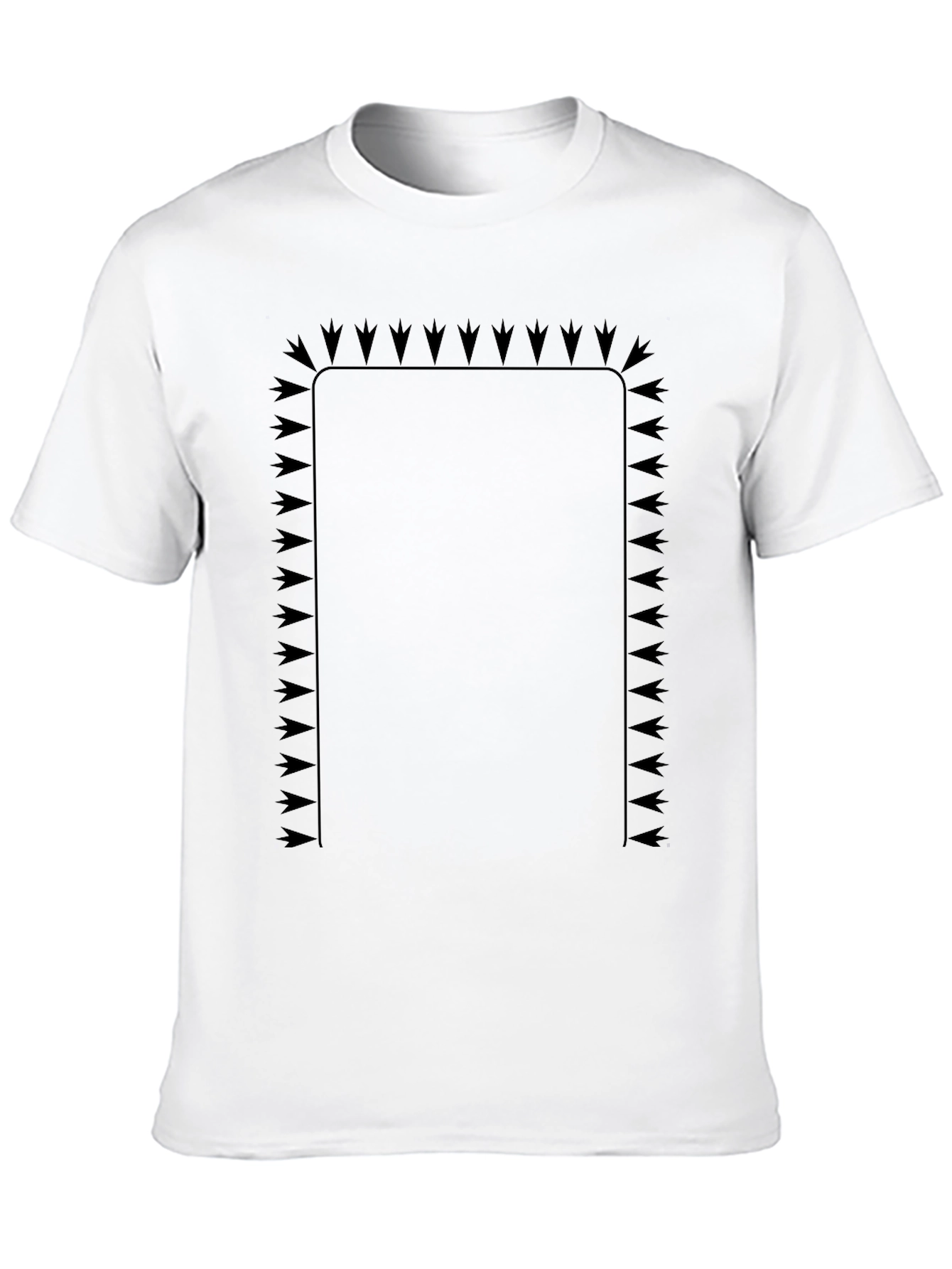 Modern Black Graphic Tee with Geometric Frame Design